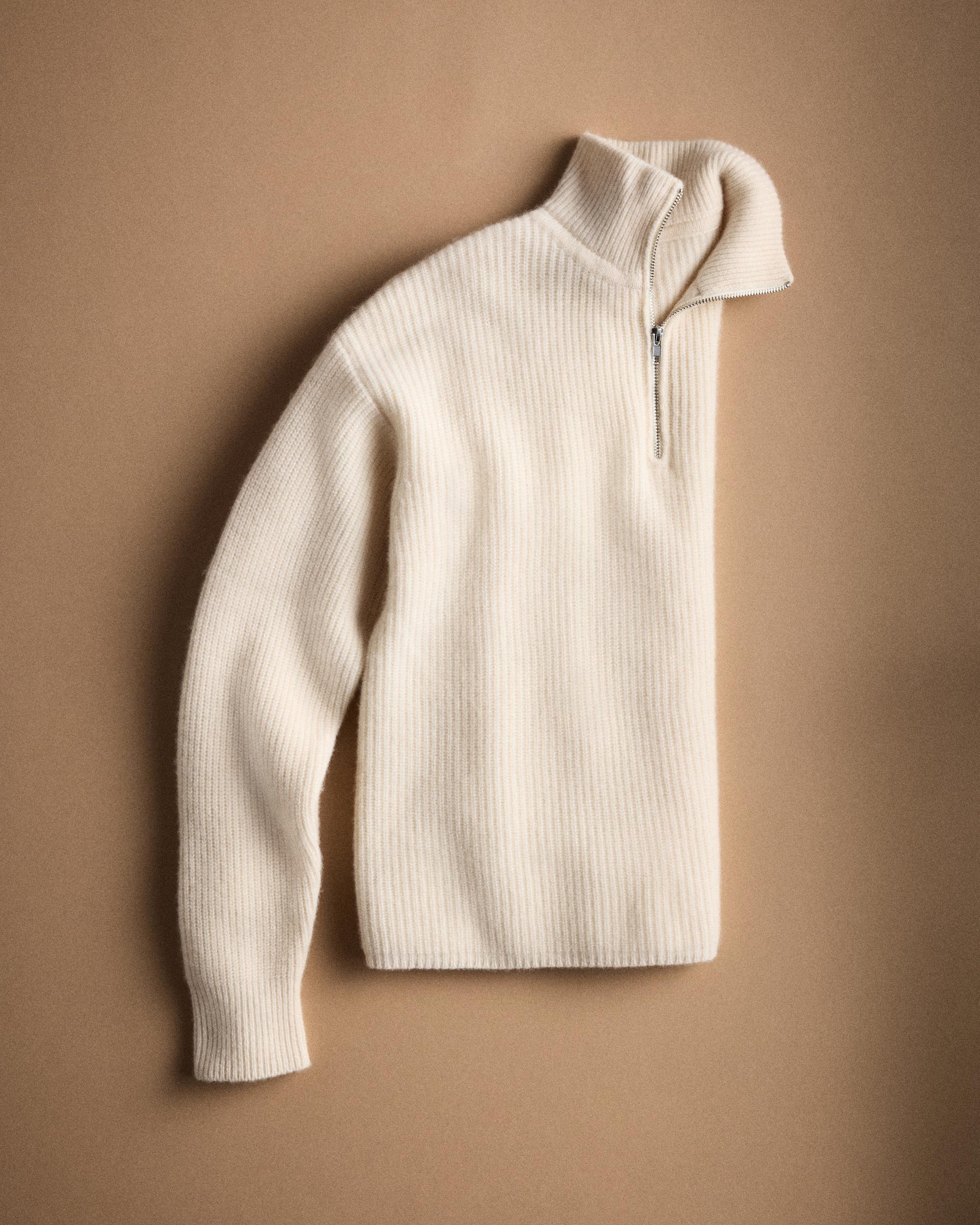 Quince | Women's Mongolian Cashmere Fisherman Quarter Zip Sweater Product Image