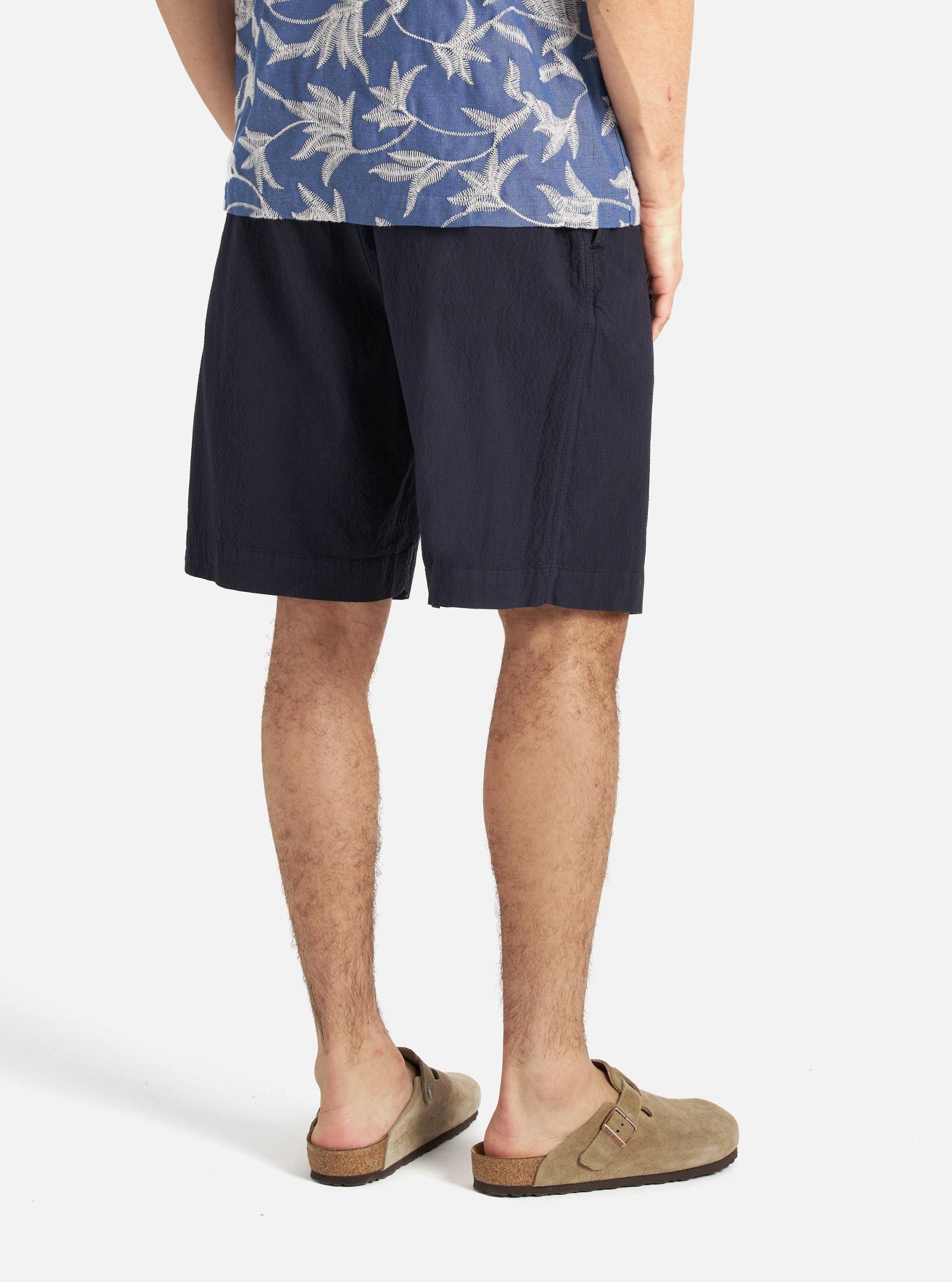 Navy Seersucker II Pleated Track Short Product Image