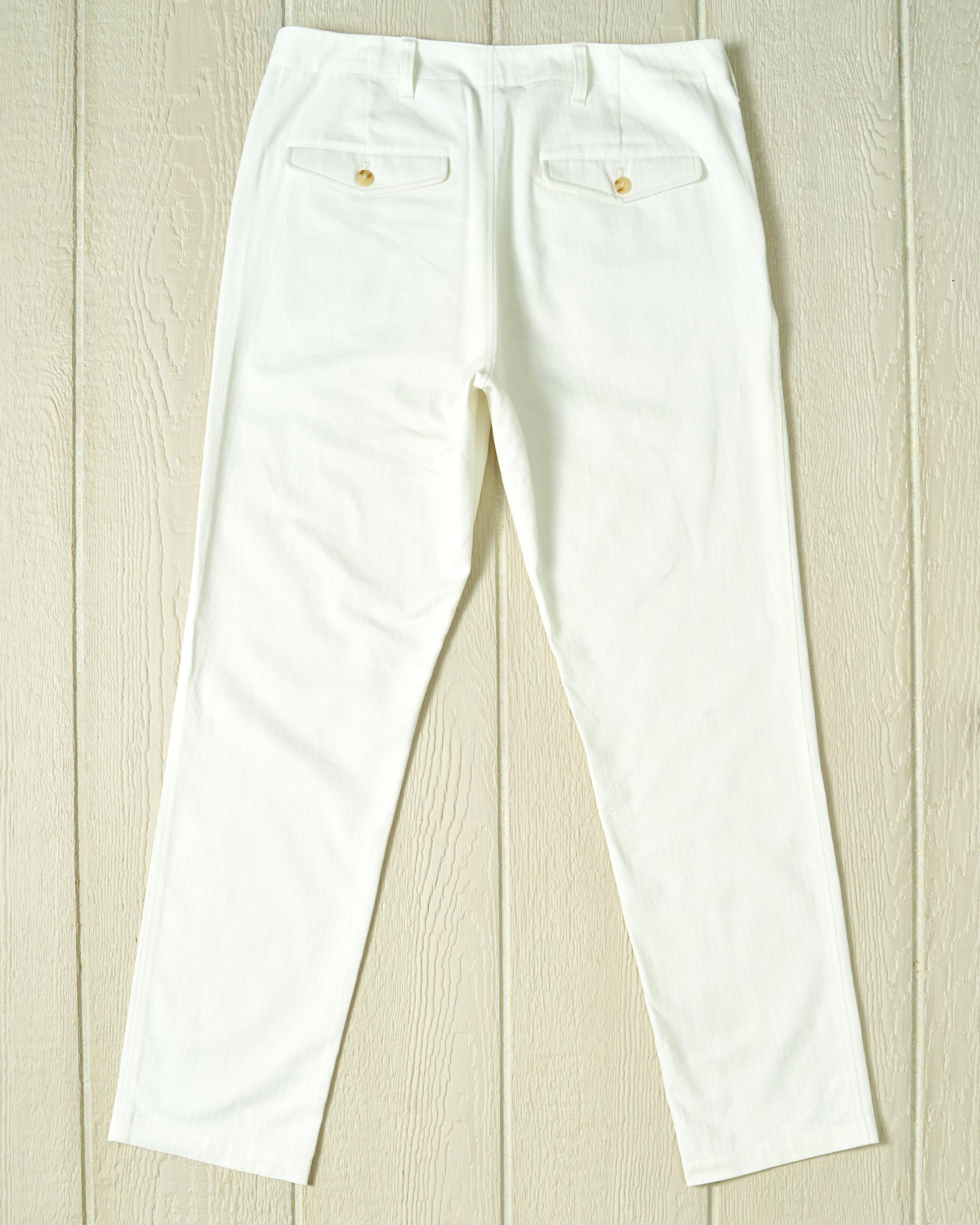 Camden Pant in White Herringbone Twill Product Image