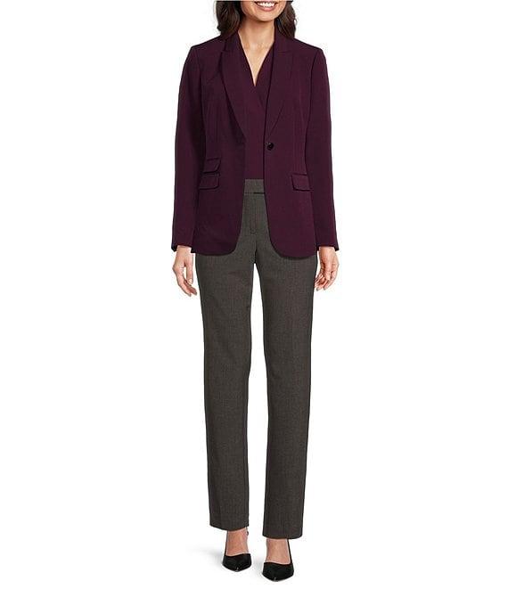 Anne Klein Extended Tab Pleated Tapered Leg Bowie Pants Product Image