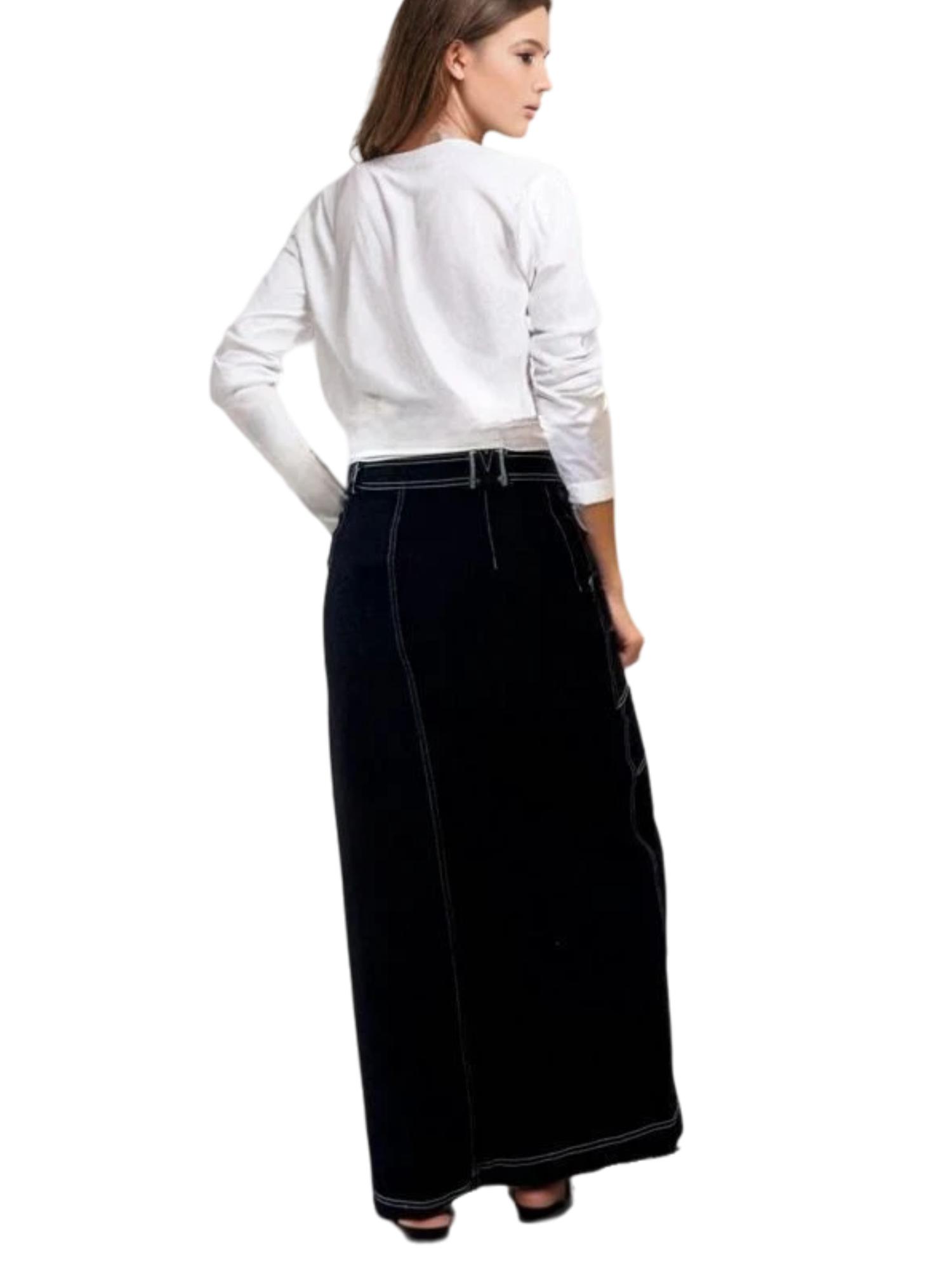 Pashmina Seamed Denim Skirt Product Image