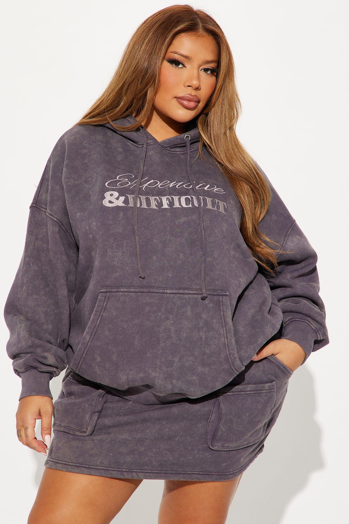 Expensive & Difficult Fleece Skirt Set - Charcoal Product Image