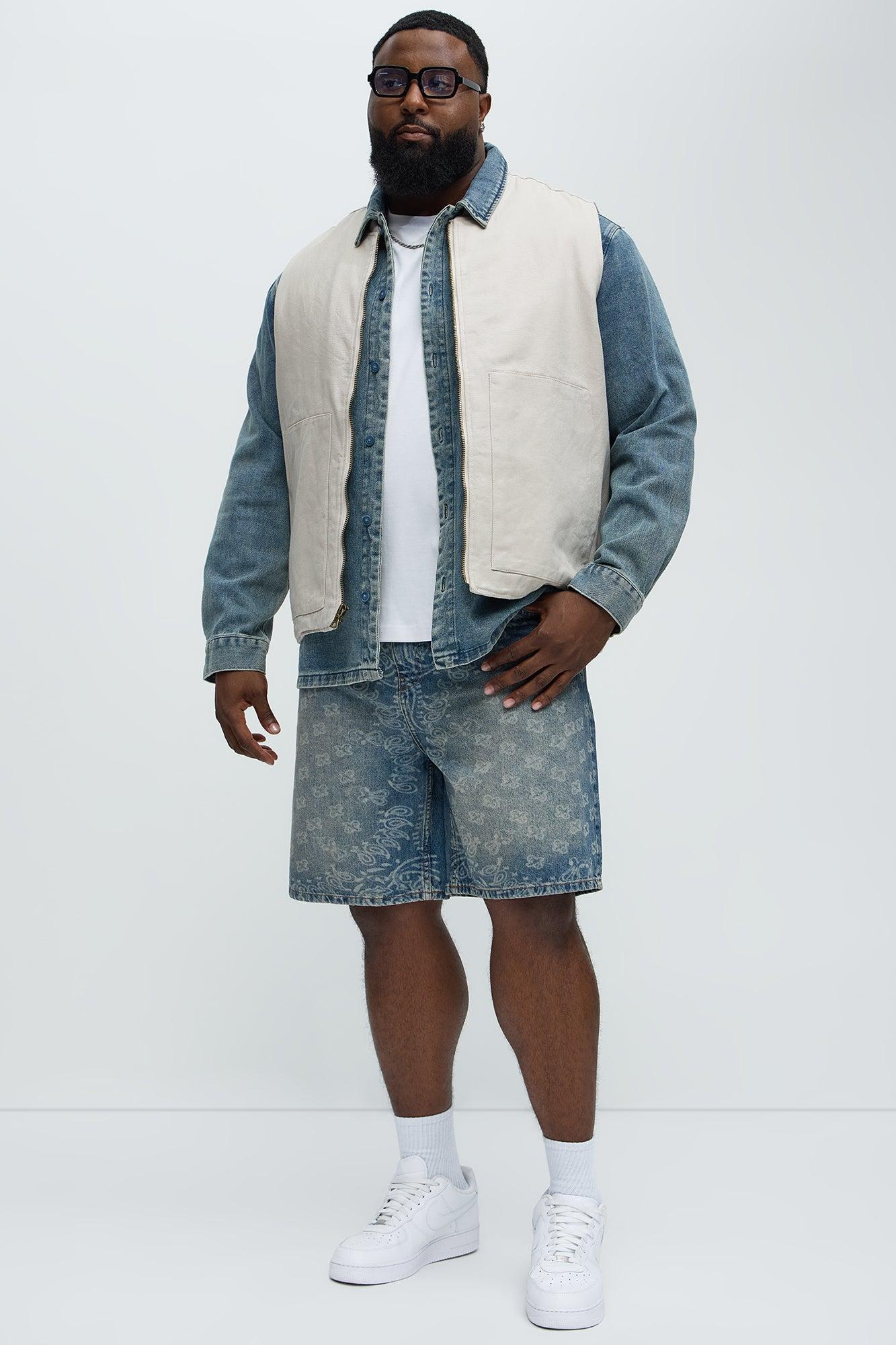 Paisley Last Relaxed Denim Shorts - Medium Blue Wash Product Image
