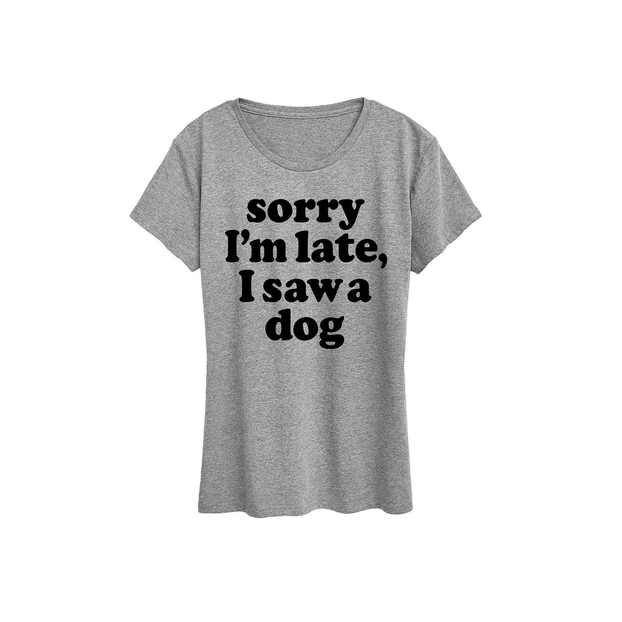 Women's Sorry I'm Late Saw Dog Graphic Tee, Girl's,  Product Image
