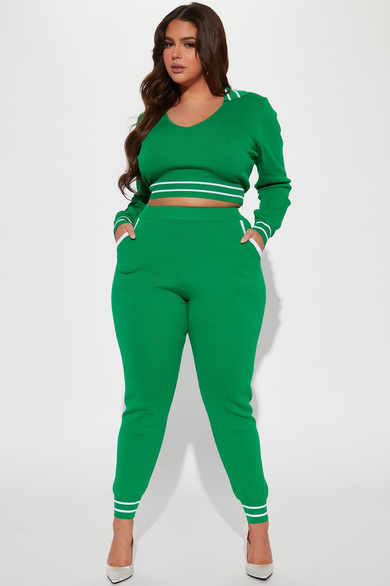 Stay With Me Sweater Pant Set  - Green Female Product Image