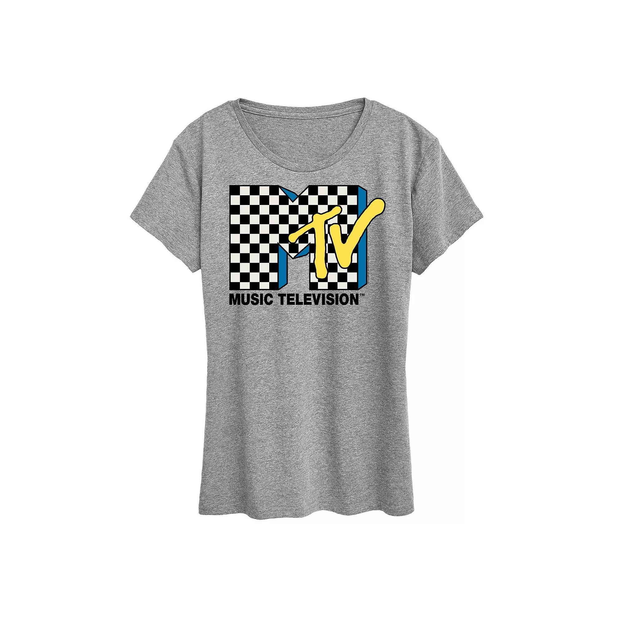 Women's MTV Checkered Logo Graphic Tee, Girl's,  Product Image