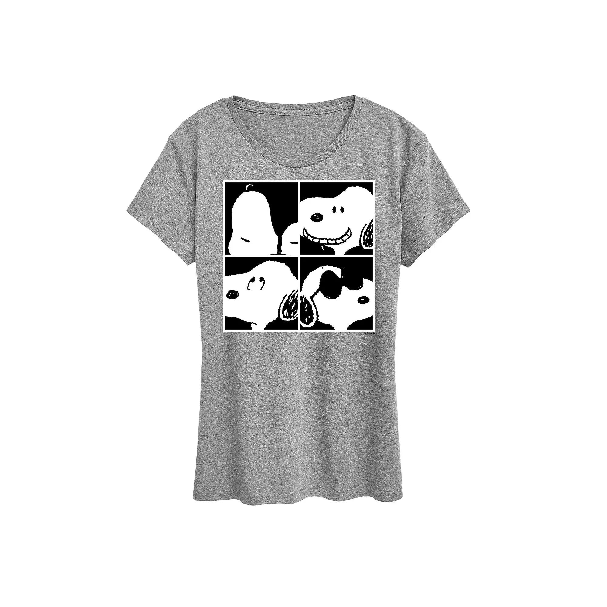 Women's Peanuts Snoopy Square Graphic Tee, Girl's,  Product Image