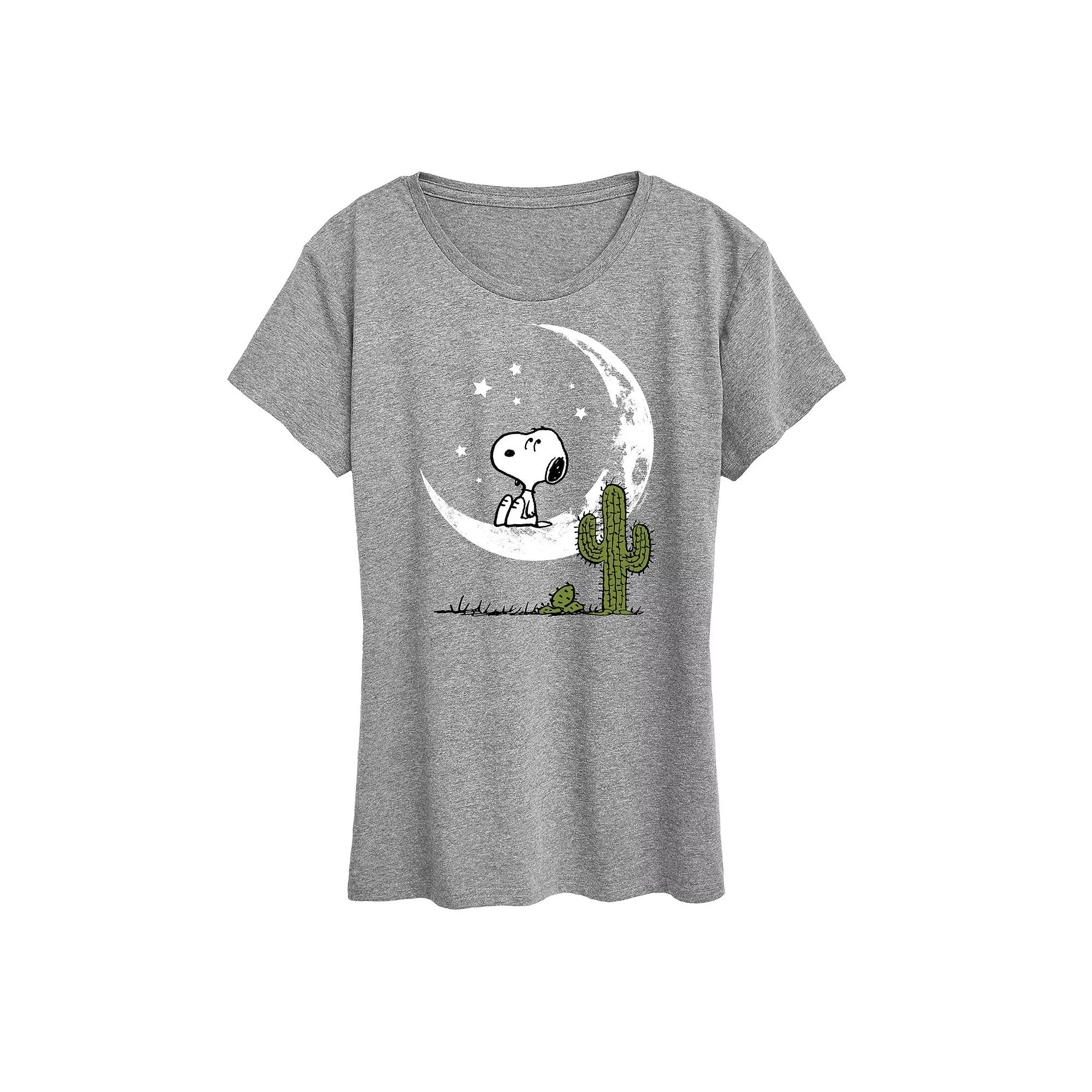 Women's Peanuts Snoopy Desert On Moon Graphic Tee, Girl's,  Product Image