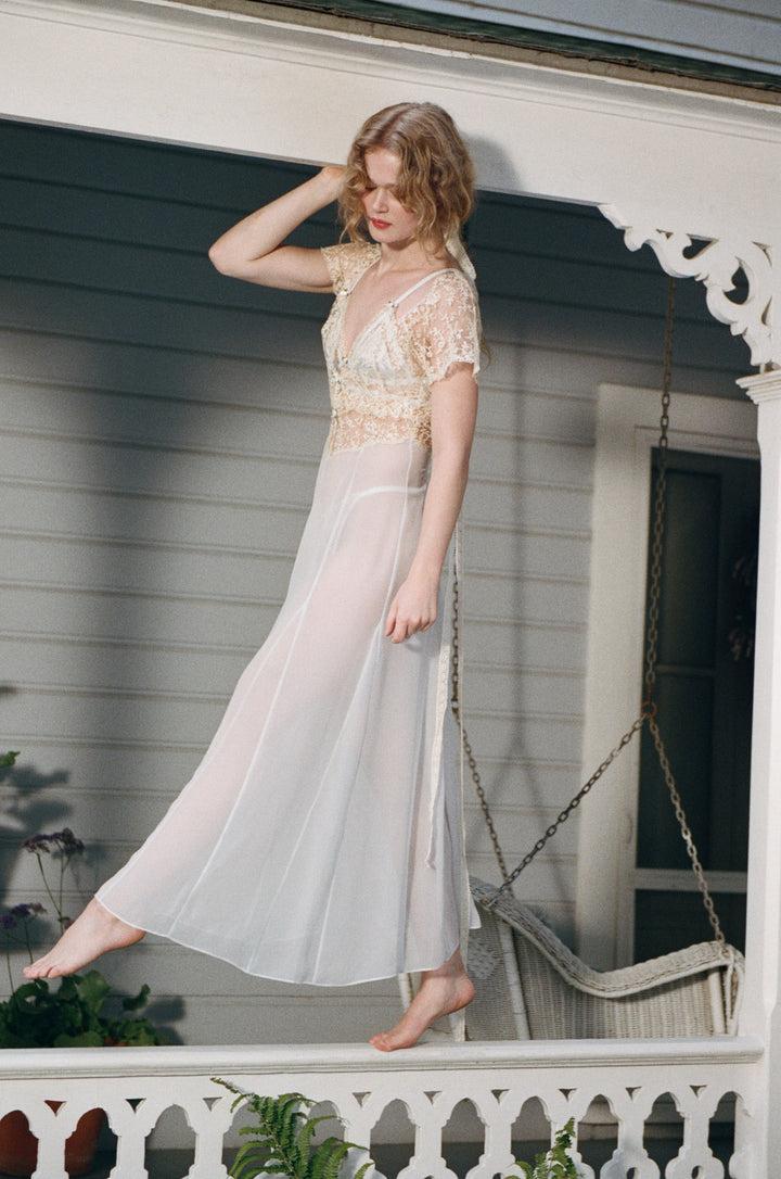Cleo Maxi Slip Dress — Blue Product Image