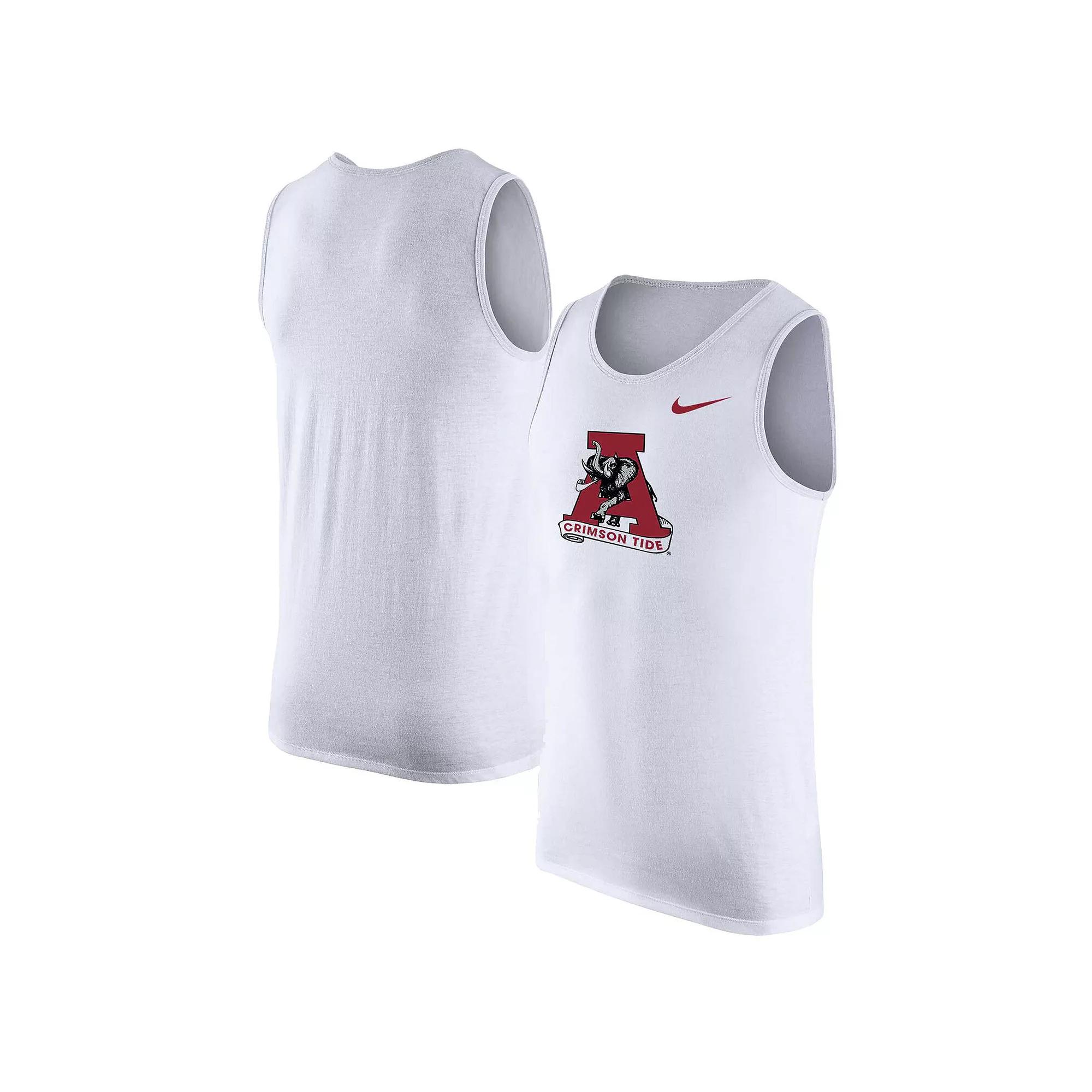 Men's Nike White Alabama Crimson Tide Vintage Logo Performance Tank Top,  Product Image