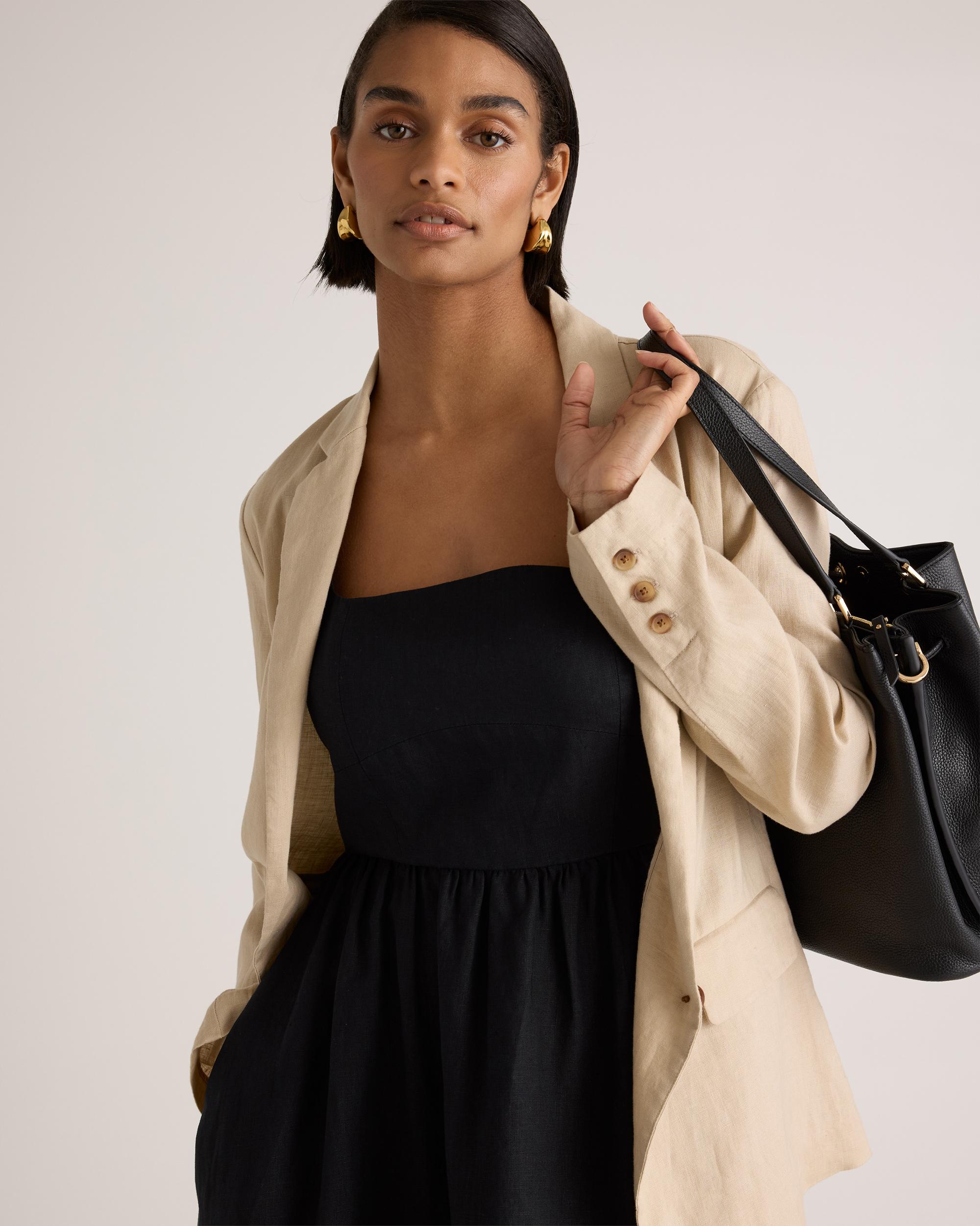 Quince | Women's 100% European Linen Fit & Flare Midi Dress Size XL Product Image