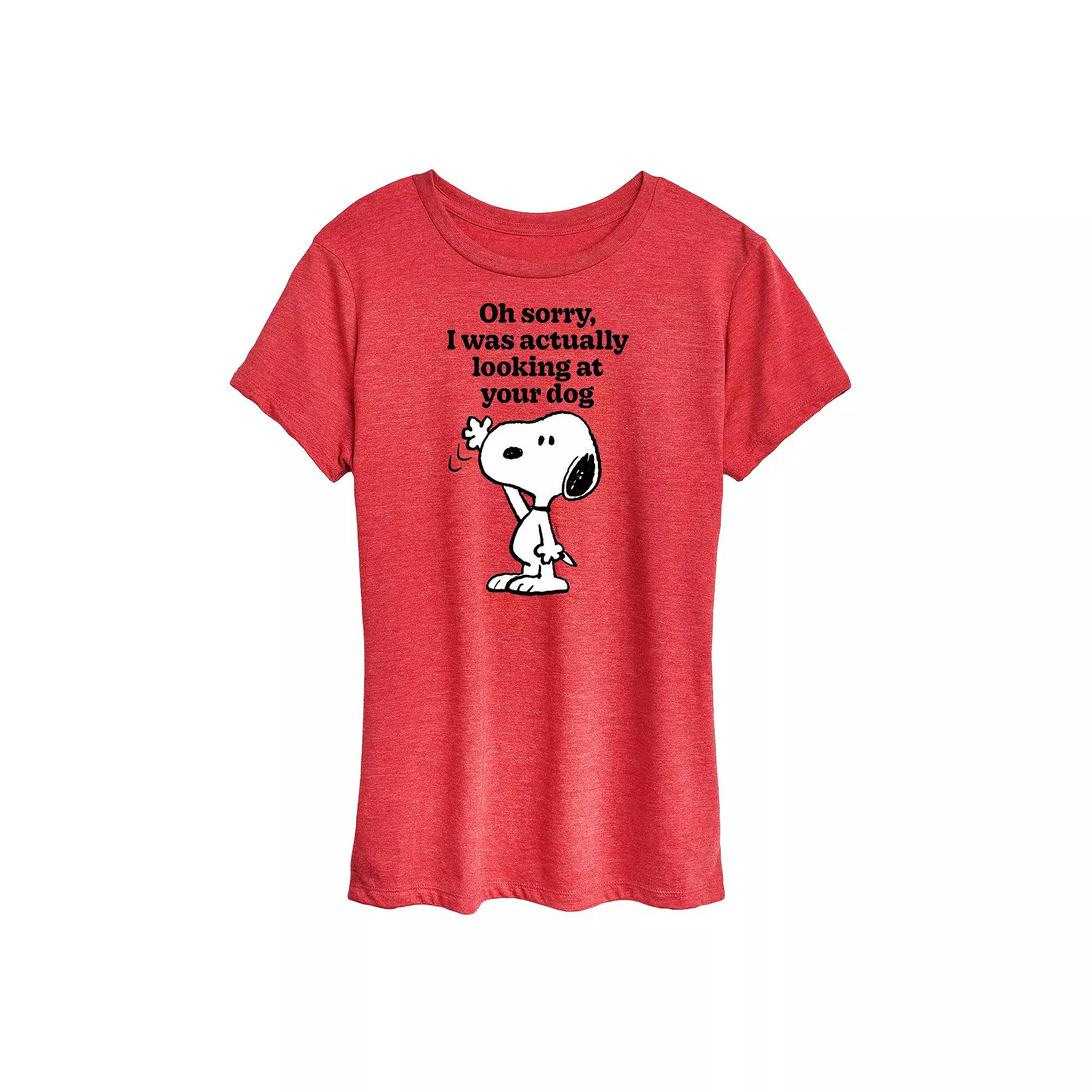 Women's Peanuts Snoopy Looking At Your Dog Graphic Tee,  Product Image
