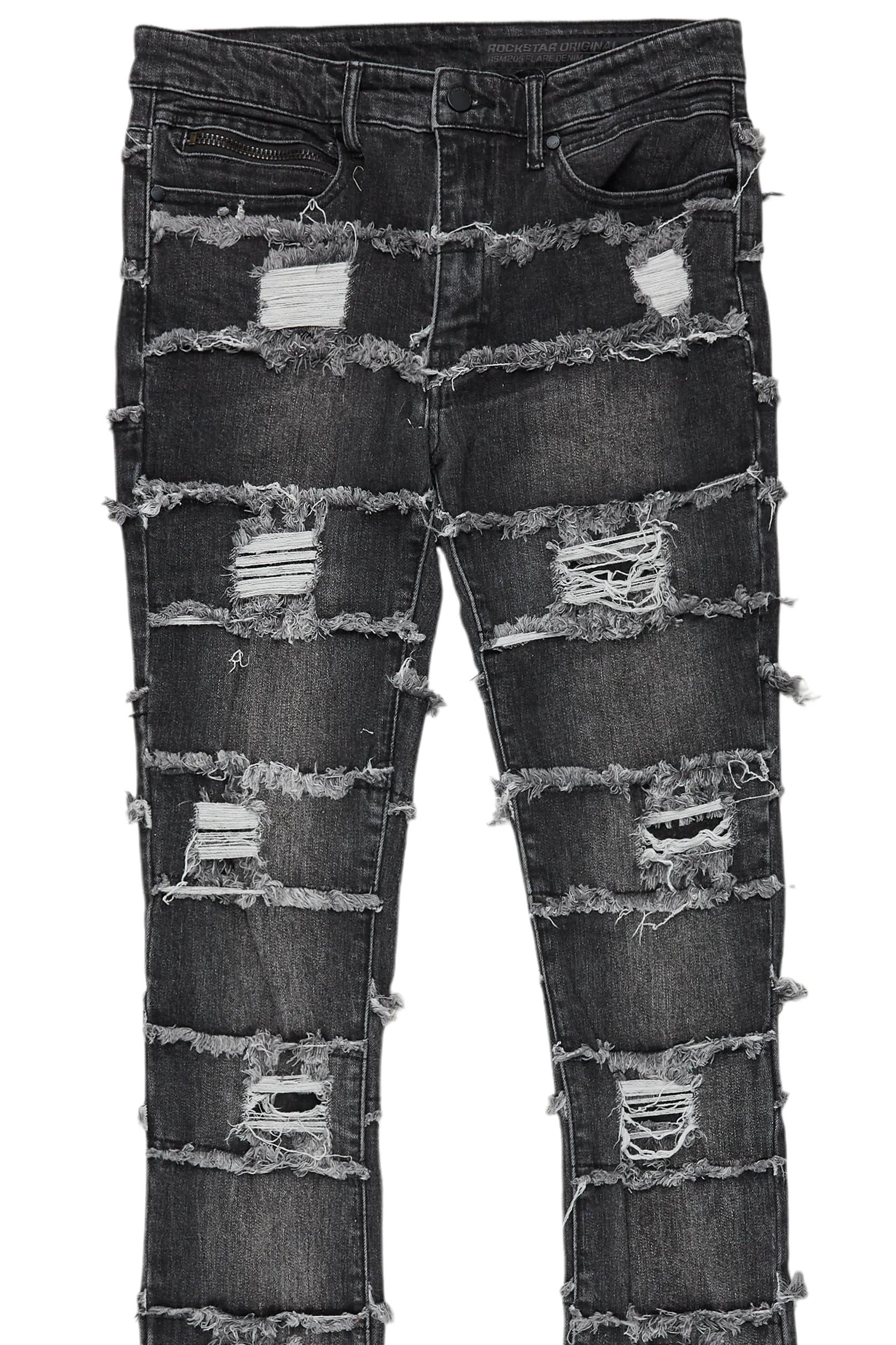 Sten Black Stacked Flare Jean Male Product Image