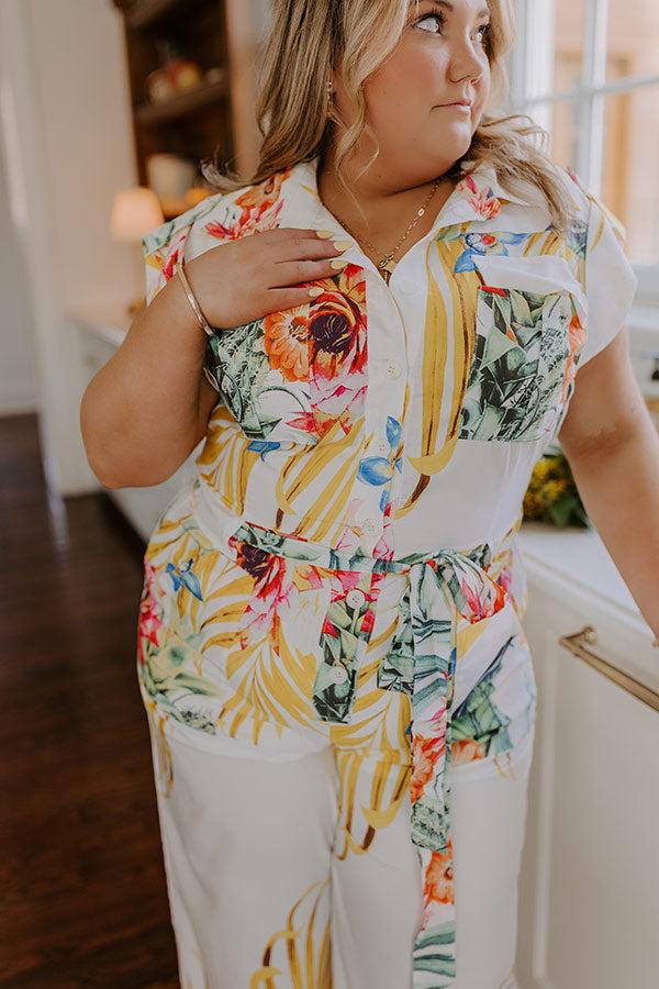 Tropical Tour Jumpsuit in White Curves Product Image