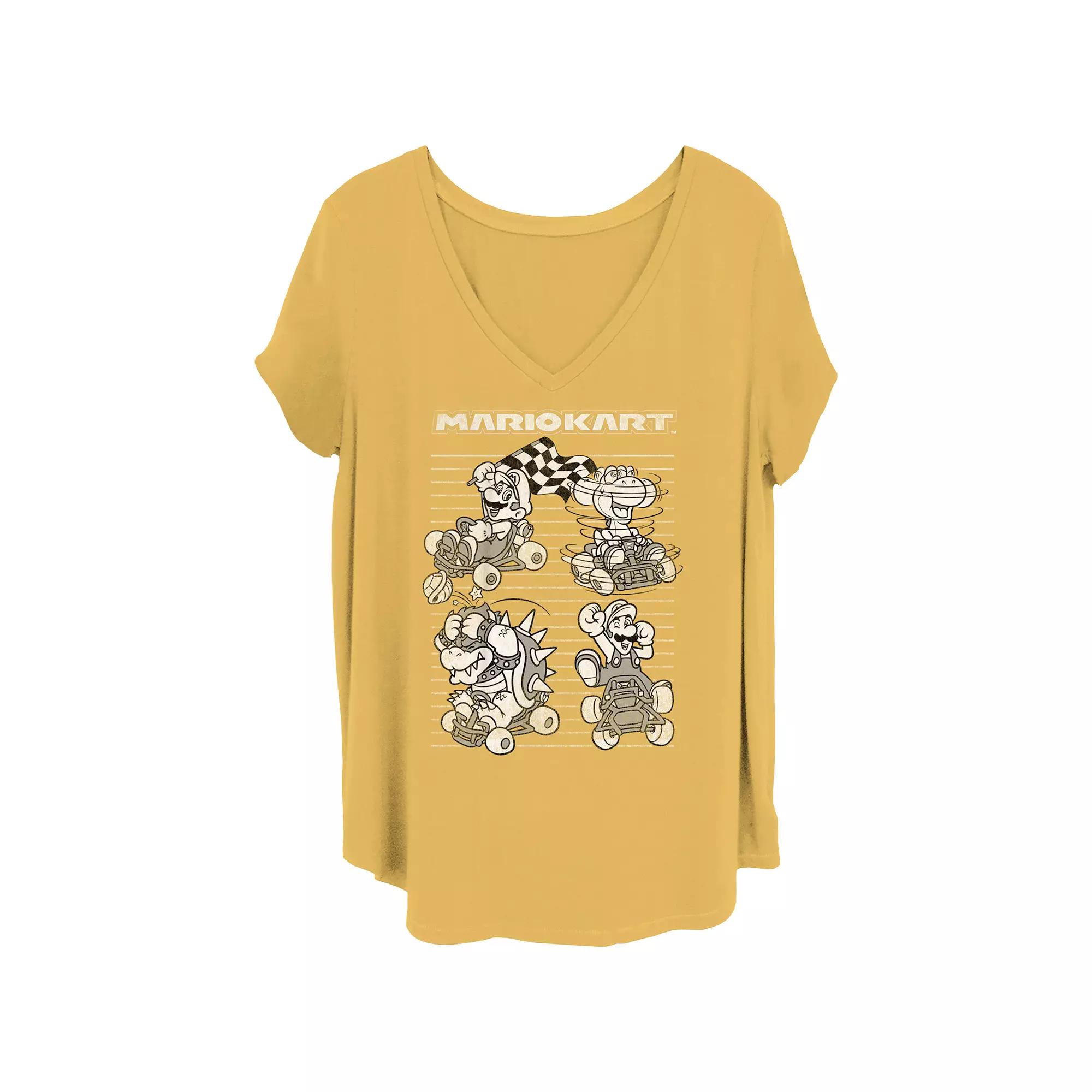Juniors' Plus Size Mario Kart Classic Racers Graphic Tee, Women's, Size: 4XL, Brown Product Image