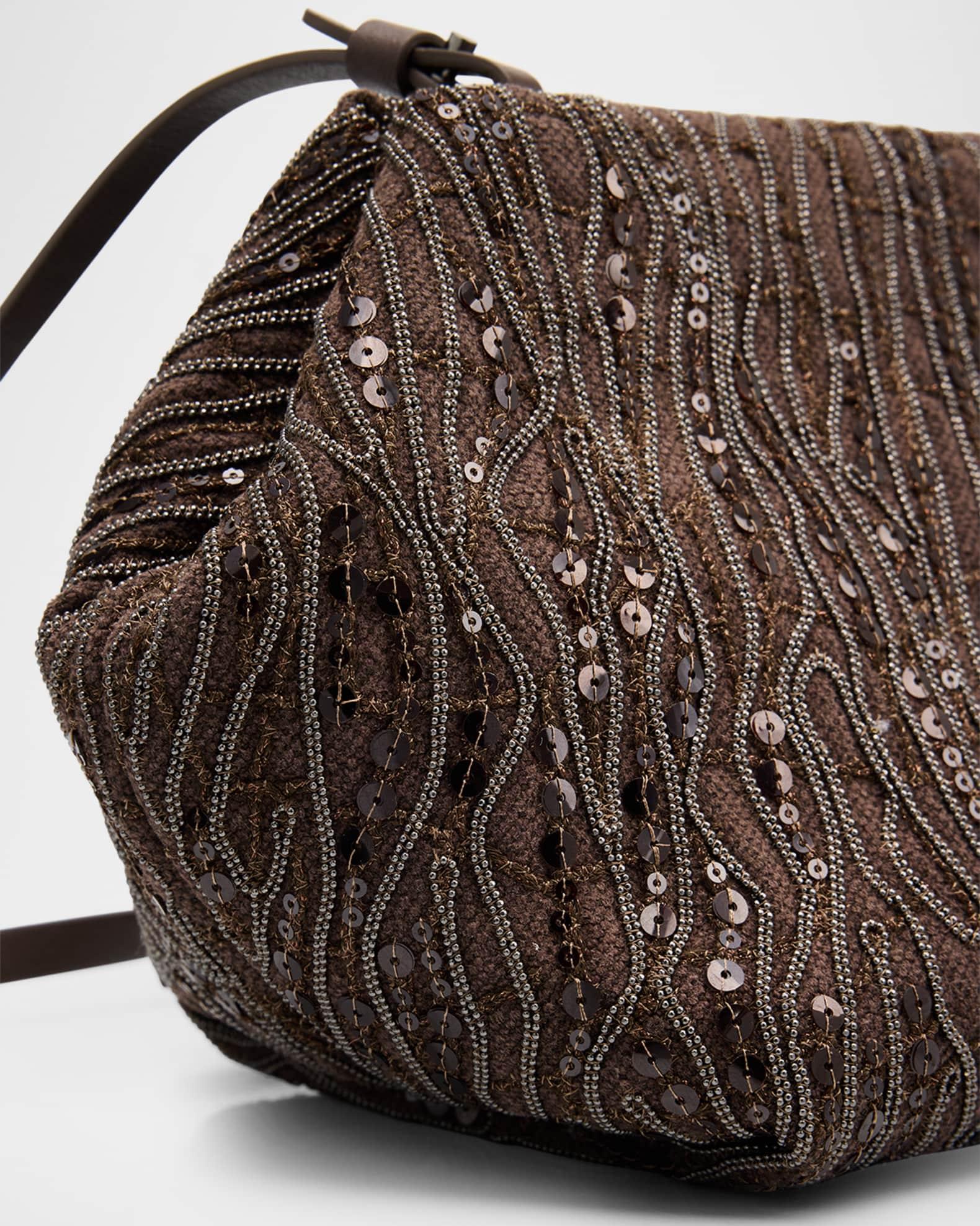 Pleated Mesh Monili Clutch Bag Product Image