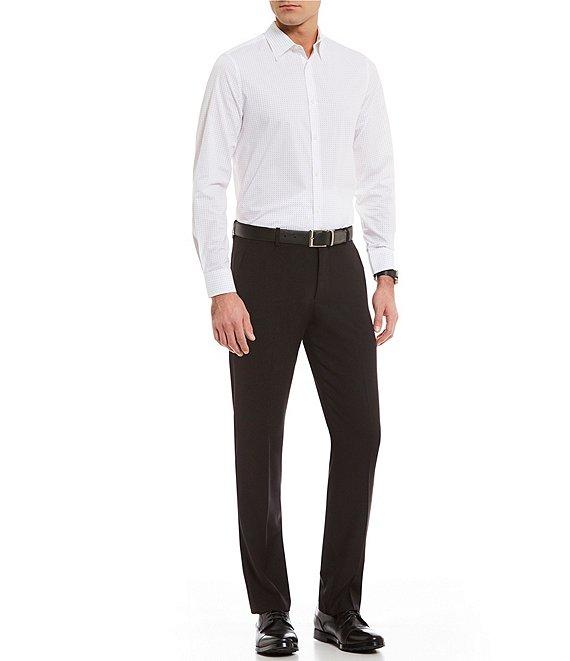 Perry Ellis Suit Separate Slim-Fit Stretch Solid Flat-Front Dress Pants Product Image