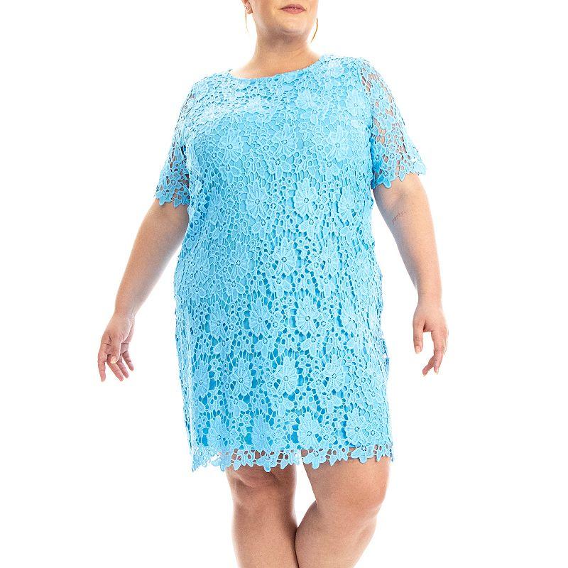Plus Size Nina Leonard Lace Sheath Dress, Women's, Size: 1XL, Nina Red Product Image