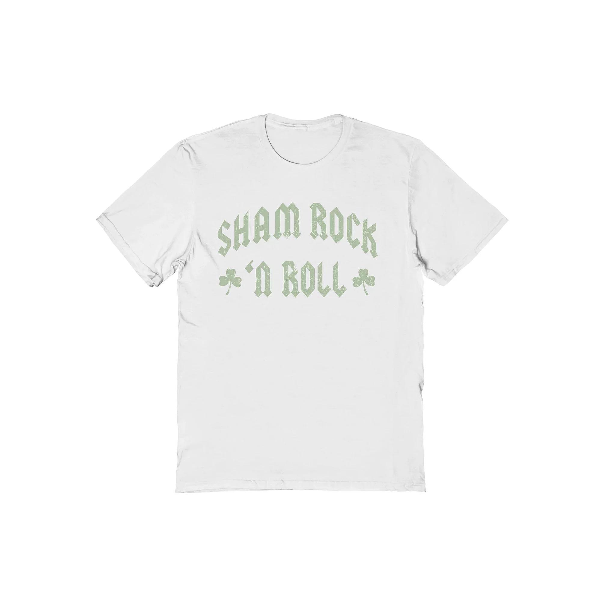 Men's Sham Rock N Roll St. Patrick's Day Graphic Tee, Size: Medium, White Product Image