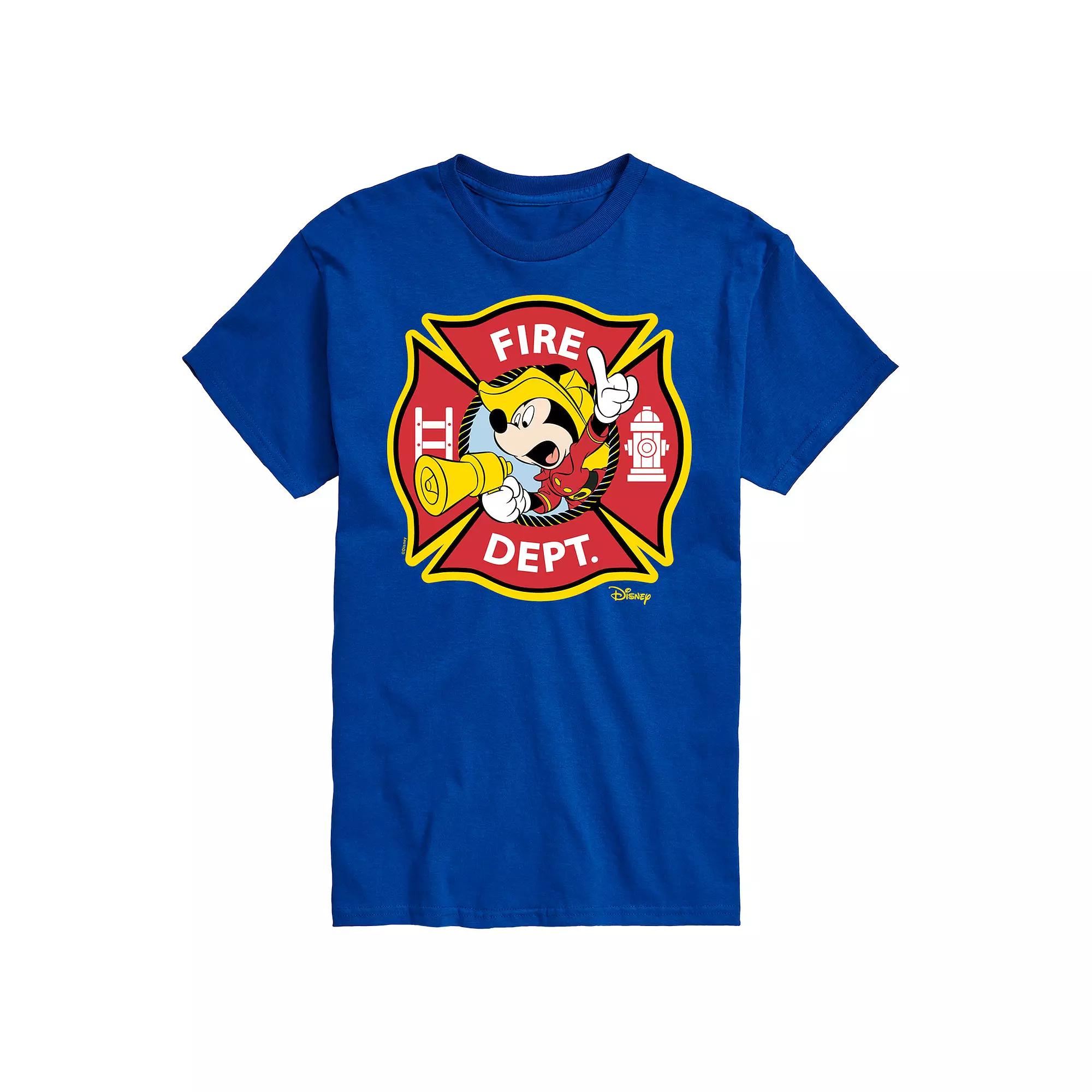 Disney's Mickey Mouse Men's Fire Dept. Badge Graphic Tee,  Product Image