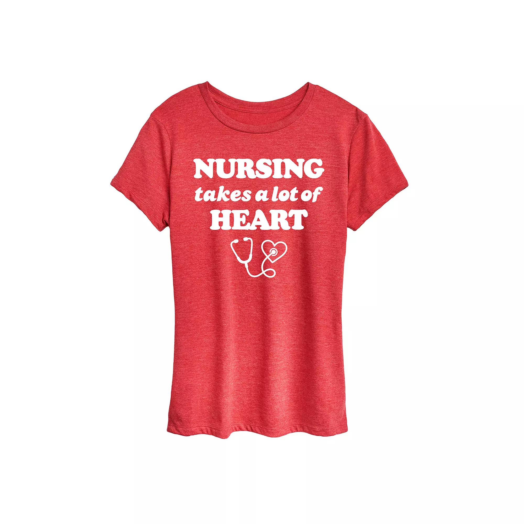 Women's Nursing Takes A Lot Of Heart Graphic Tee,  Product Image