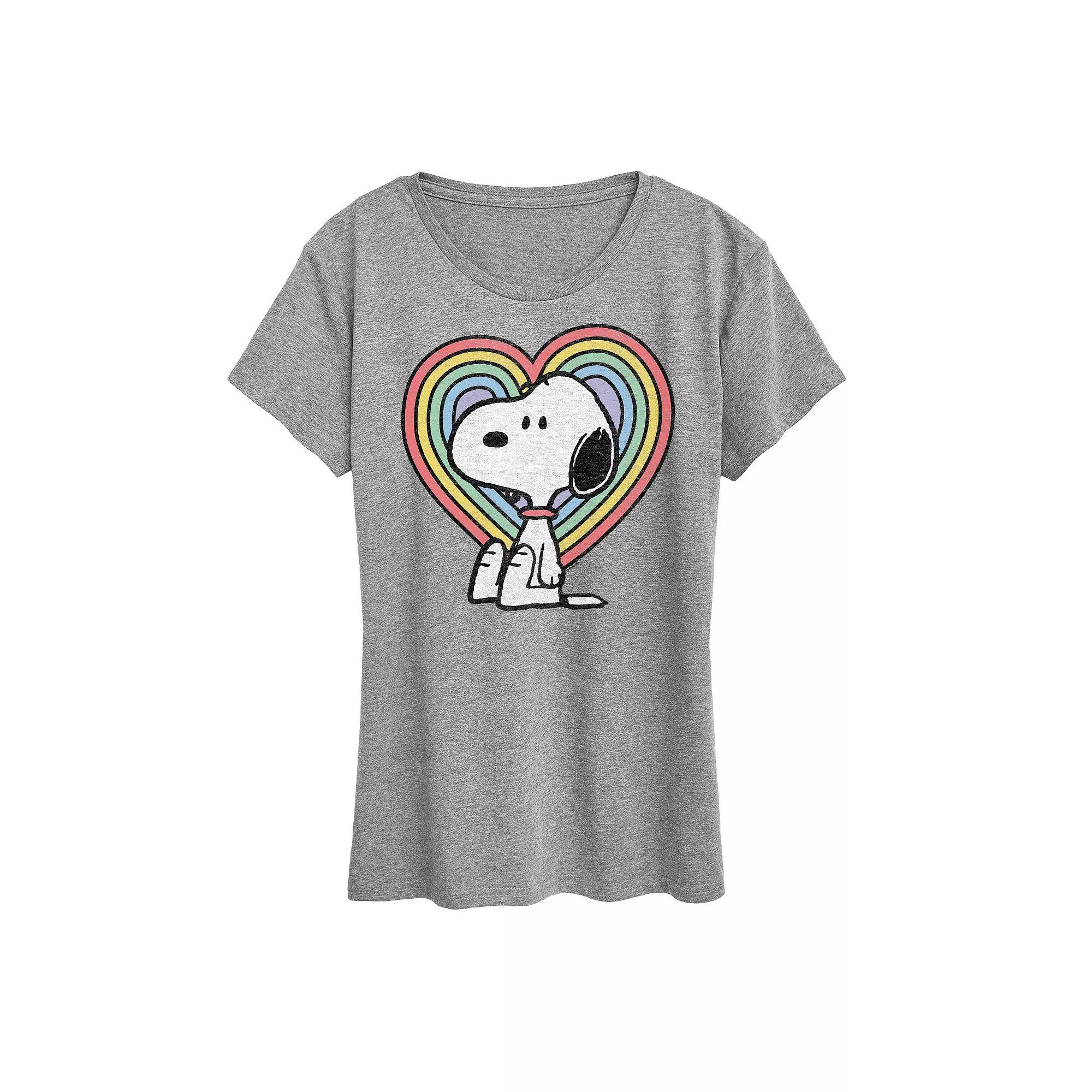 Women's Peanuts Snoopy Pastel Heart Graphic Tee, Girl's,  Product Image