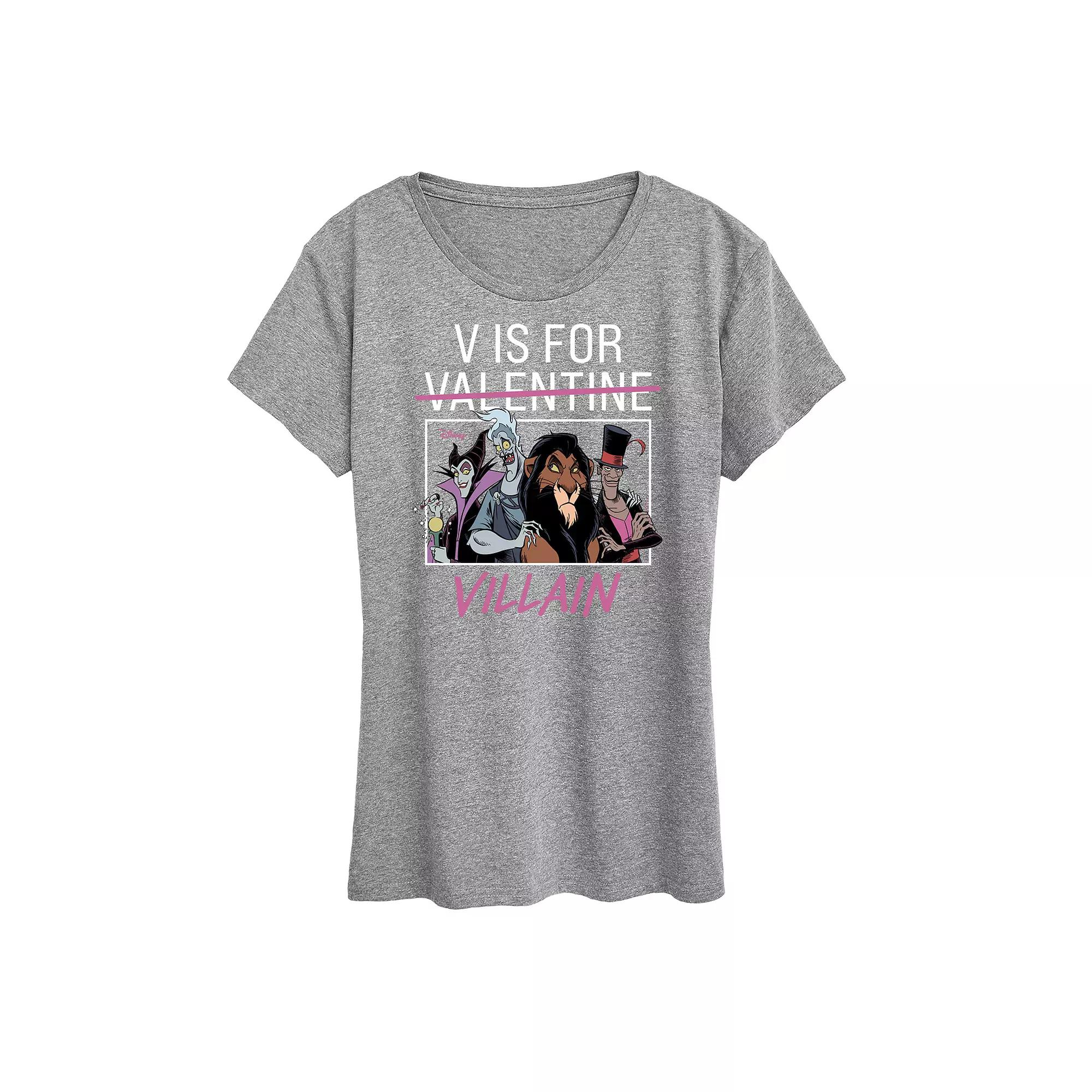 Disney Villain Women's V For Valentine Graphic Tee,  Product Image