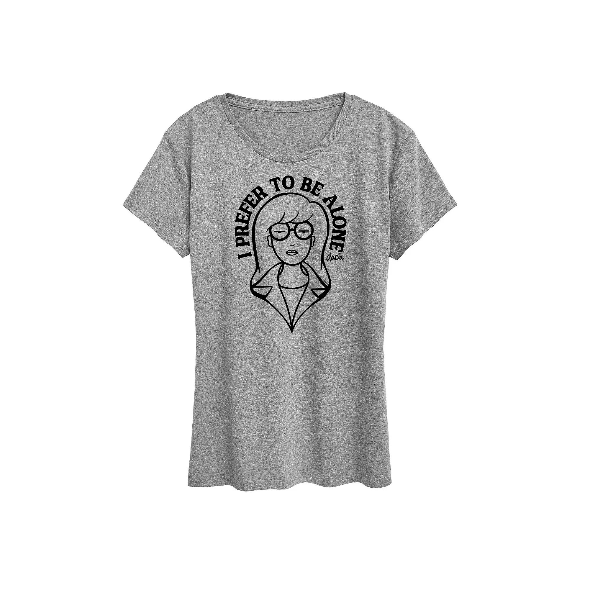 Women's Daria I Prefer To Be Alone Graphic Tee, Girl's,  Product Image