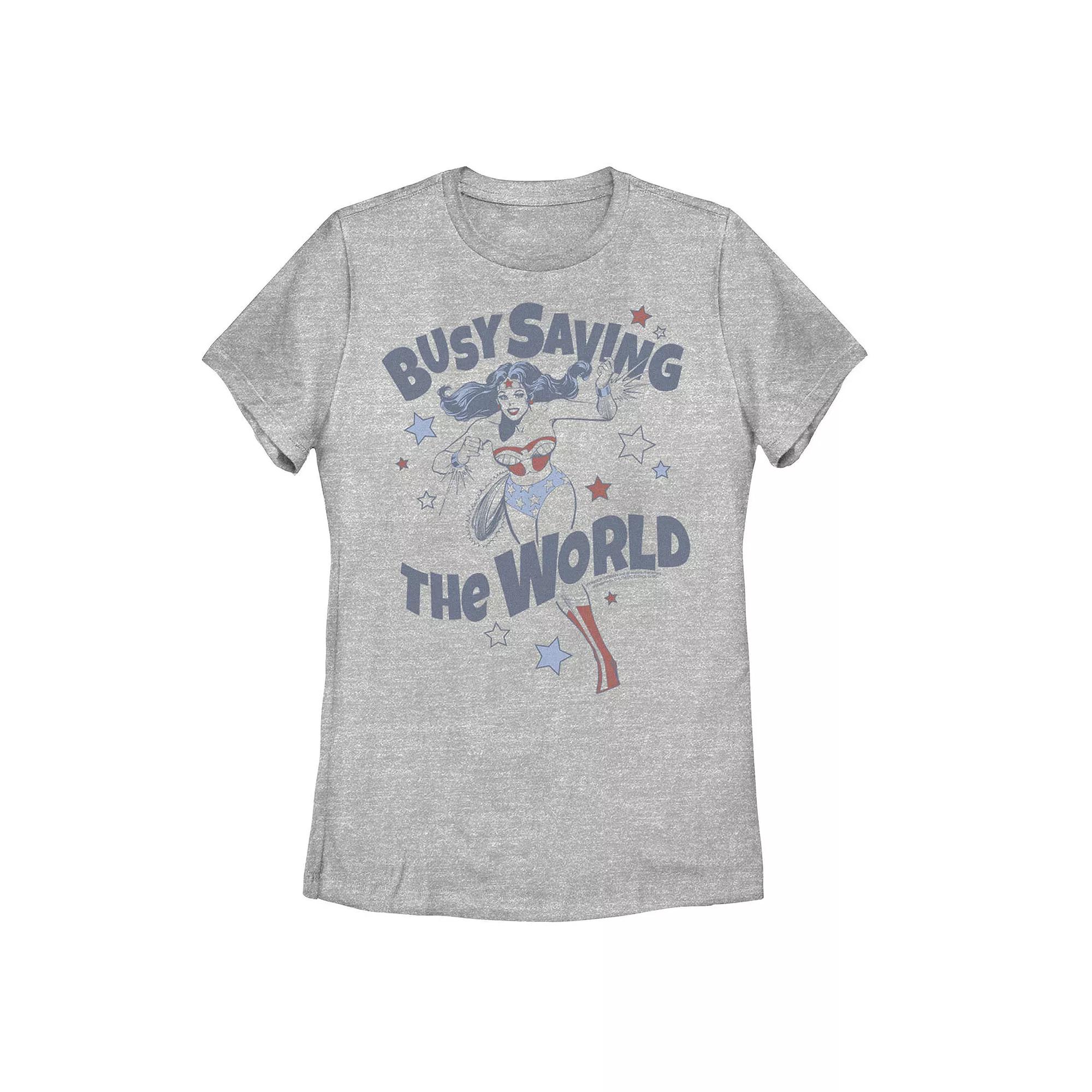 Juniors' DC Comics Wonder Woman "Busy Saving The World" Graphic Tee, Girl's,  Product Image