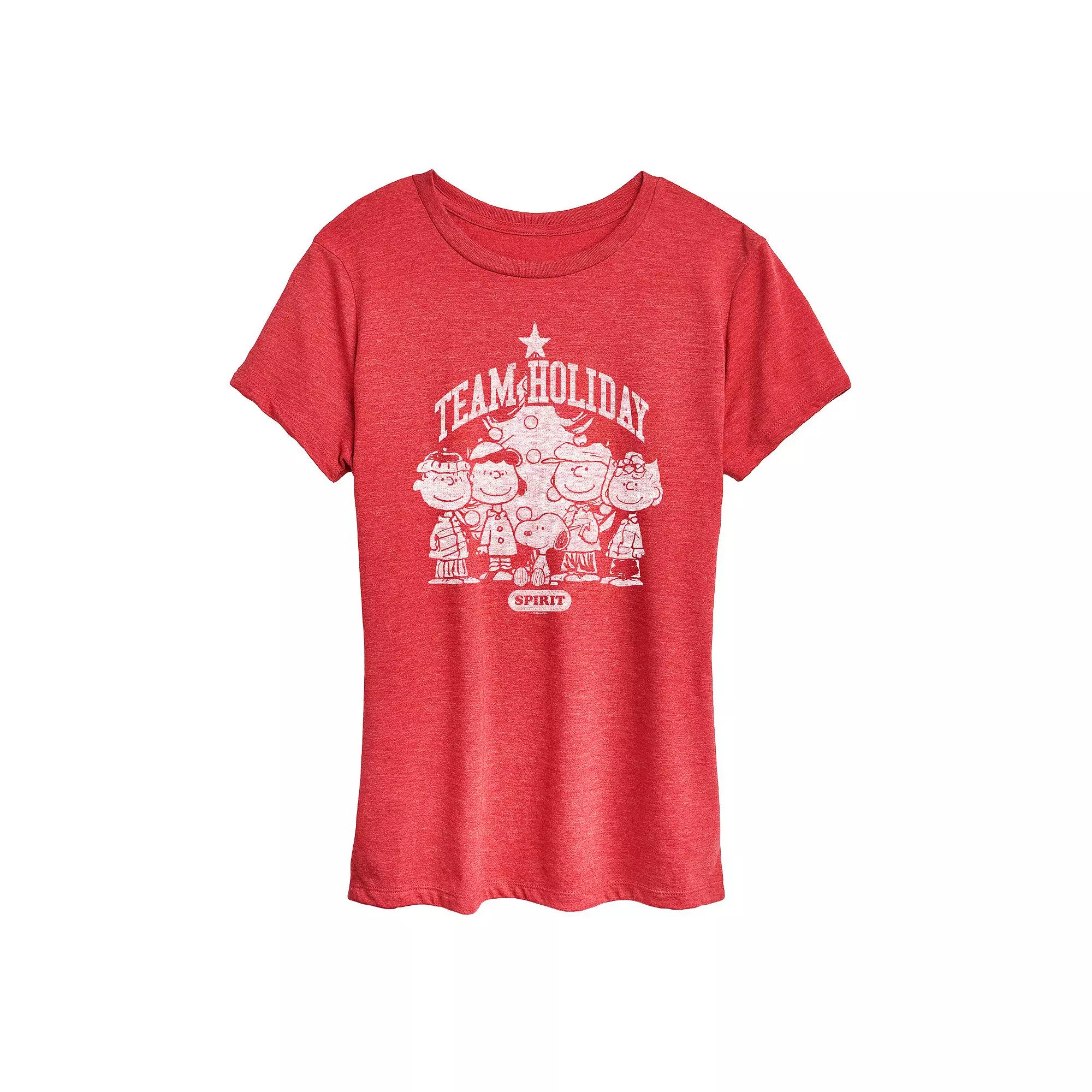 Women's Peanuts Team Holiday Spirit Graphic Tee,  Product Image