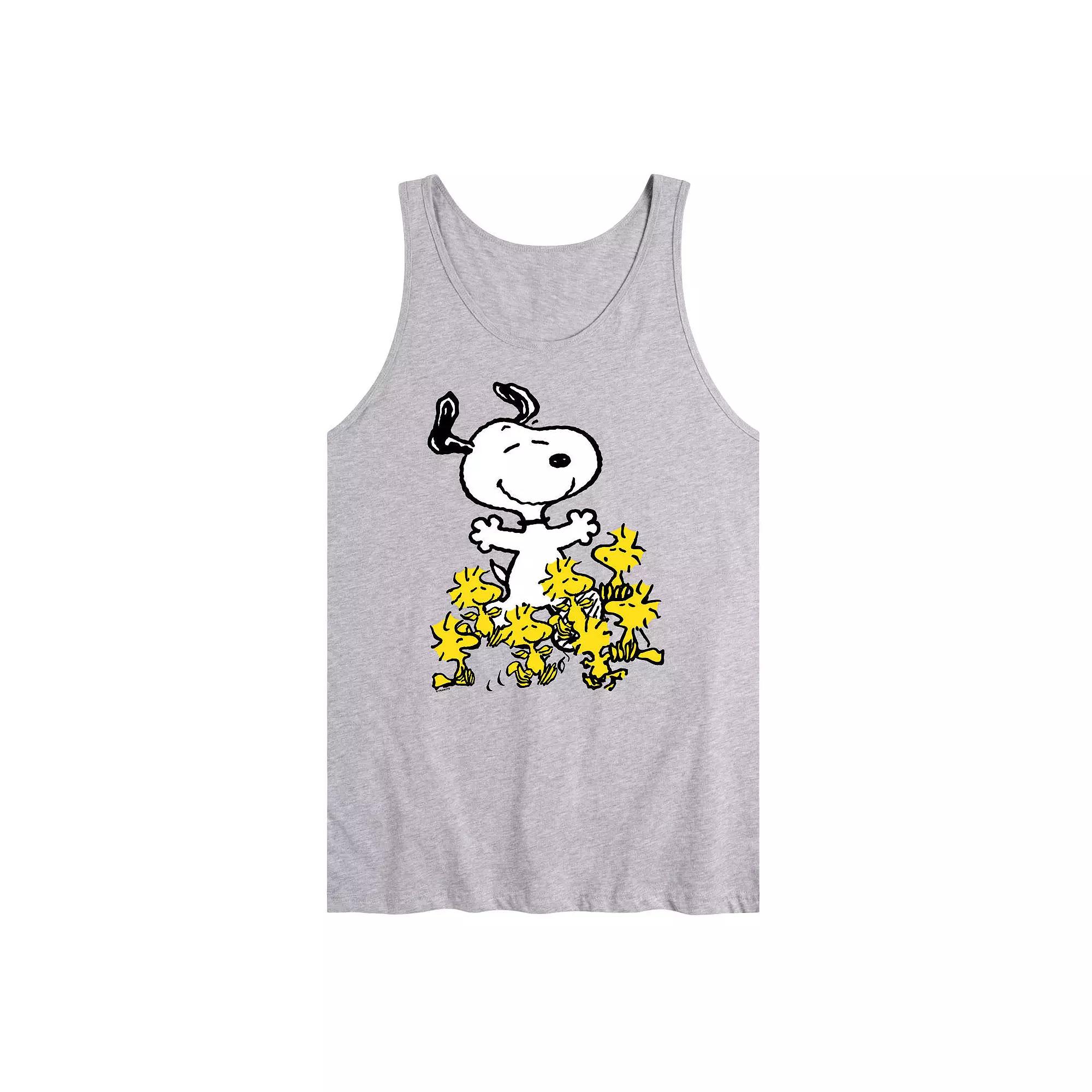 Men's Peanuts Snoopy Woodstock Dance Party Graphic Tank Top,  Product Image