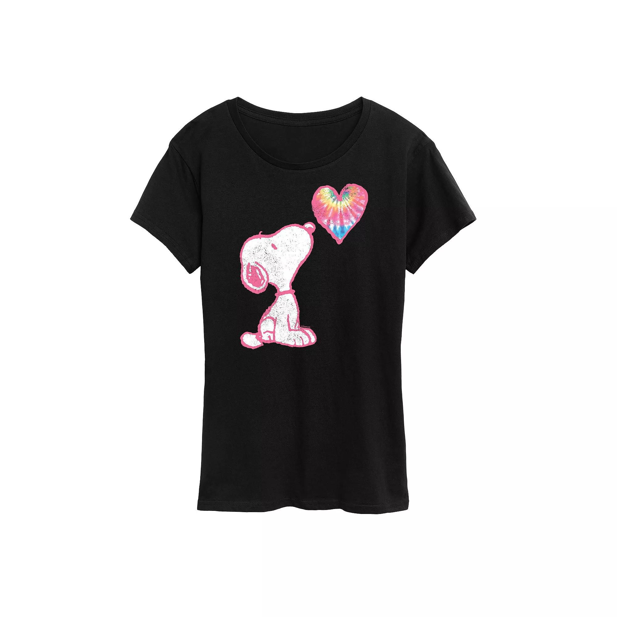 Women's Peanuts Pastel Rainbow Heart Graphic Tee, Girl's,  Product Image