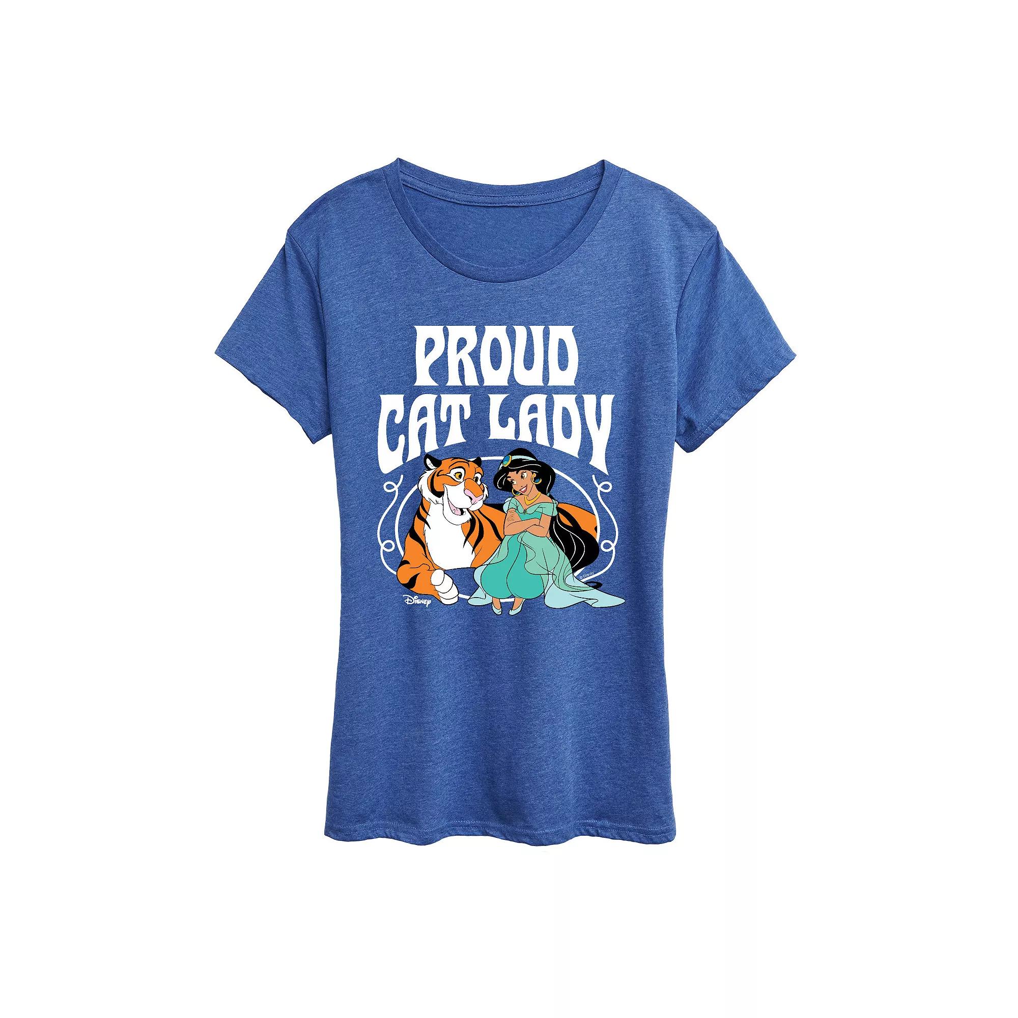 Women's Disney's Princess Jasmine Proud Cat Lady Graphic Tee,  Product Image