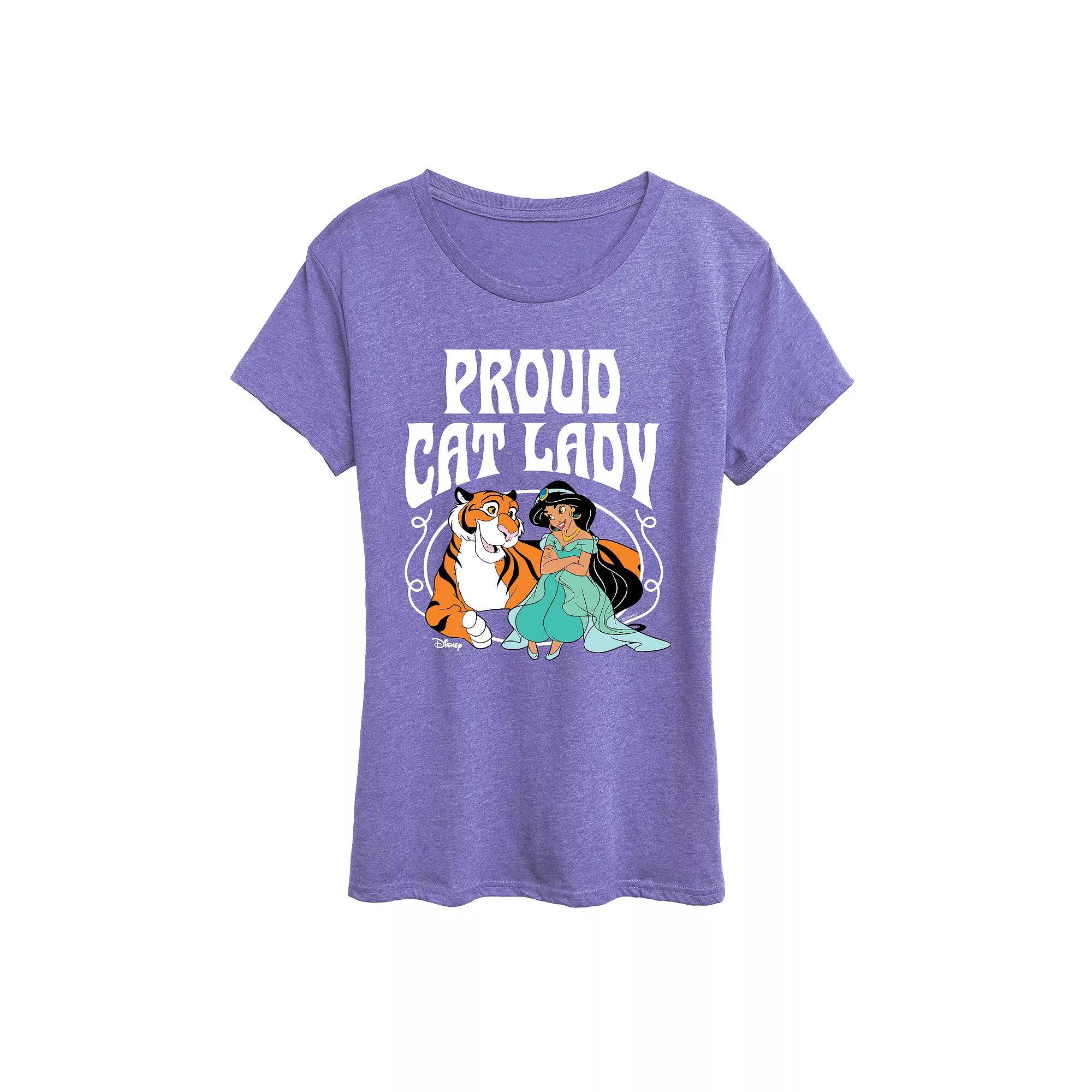 Women's Disney's Princess Jasmine Proud Cat Lady Graphic Tee,  Product Image