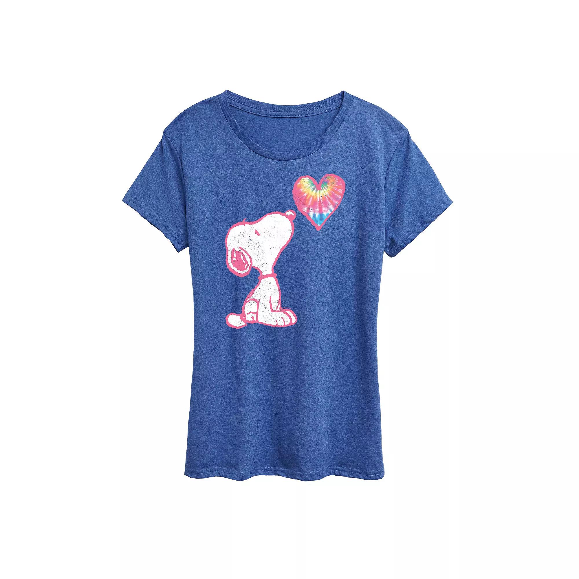 Women's Peanuts Pastel Rainbow Heart Graphic Tee, Girl's,  Product Image