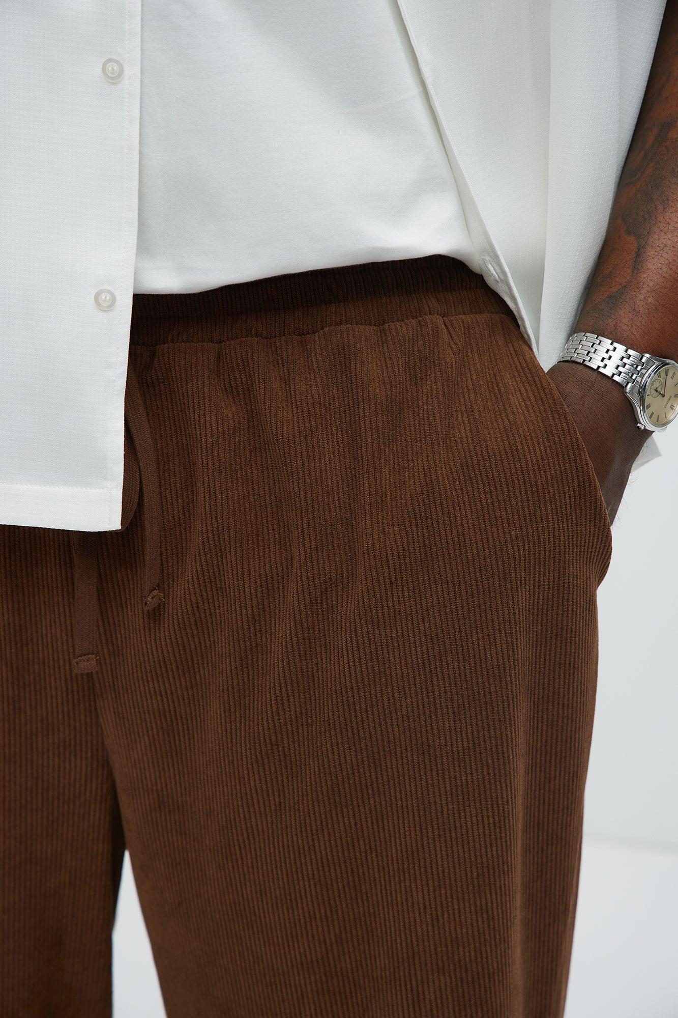Beau Baggy Corduroy Pants - Brown Product Image