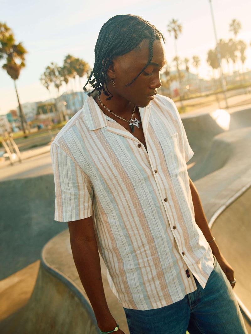 Short-Sleeve Breeze Camp Shirt - Golden Beach Stripe Product Image