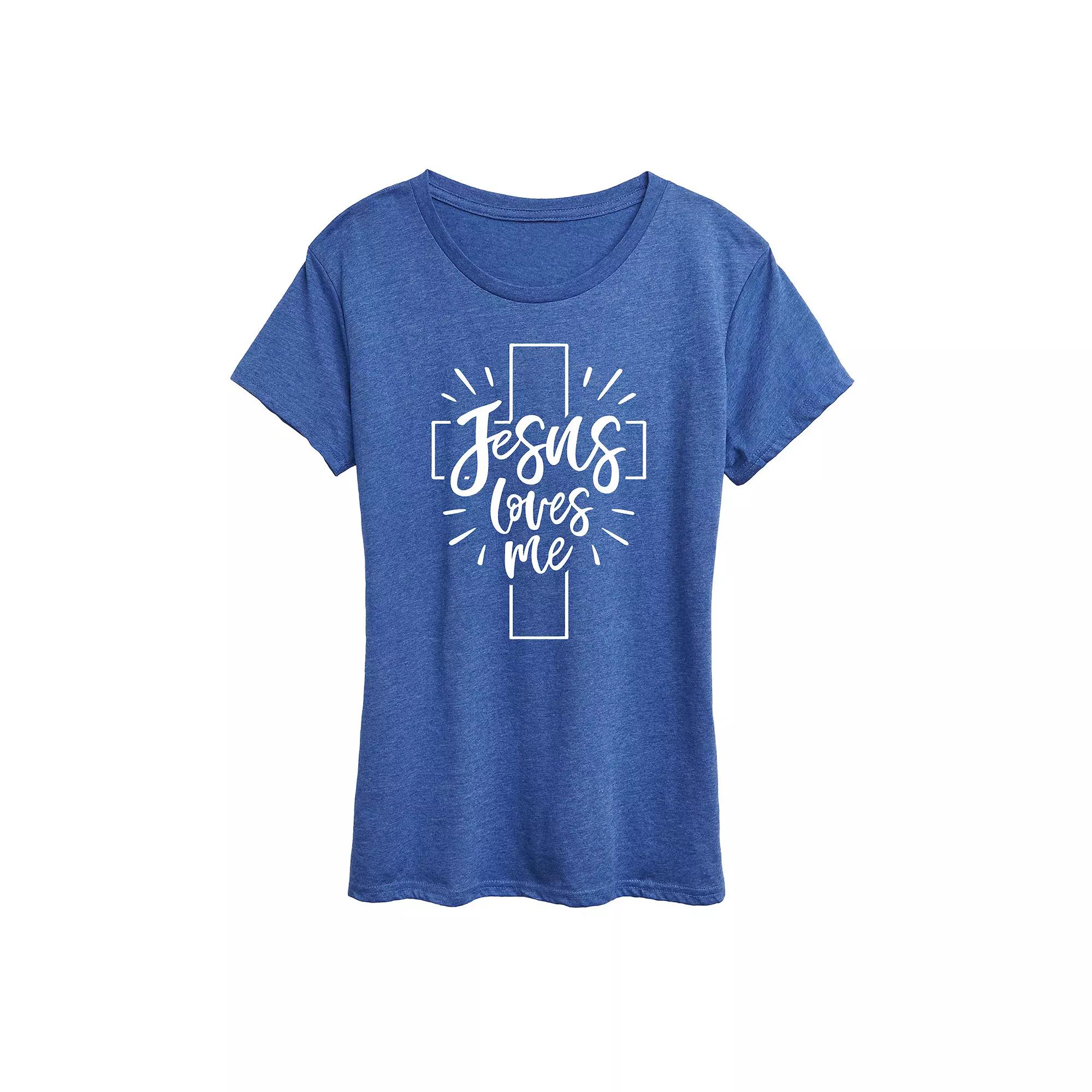 Women's Jesus Loves Me Graphic Tee,  Product Image