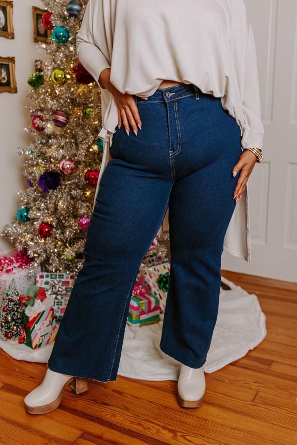 The Adriana High Waist Wide Leg Jean in Dark Wash Curves Product Image