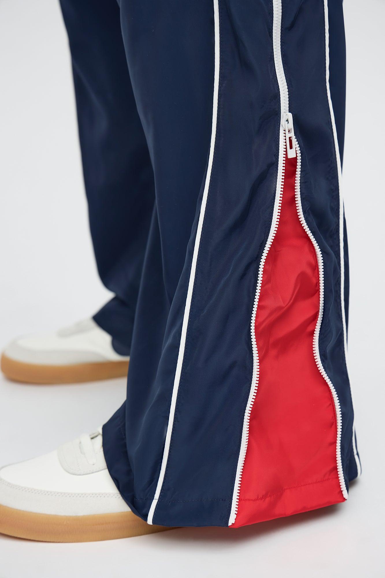 Straight Color Block Club Zipper Pant - Navy/combo Product Image