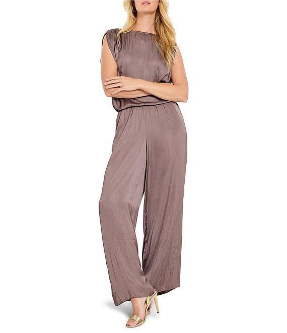 NIC + ZOE Glossy Sheen Elastic Waist Straight Leg Coordinating Pull-On Pants Product Image