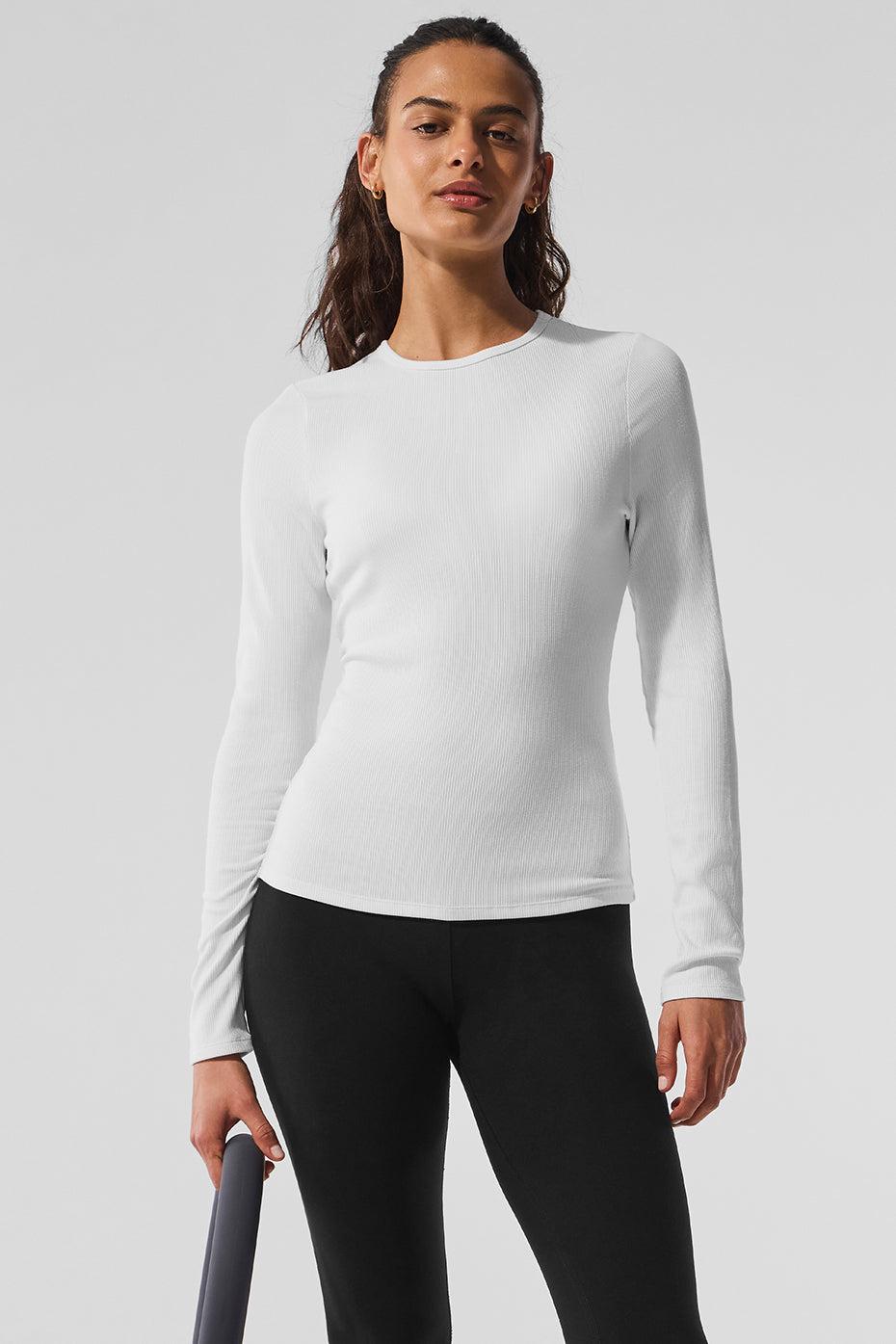 Ribbed Modal Long Sleeve - White Product Image