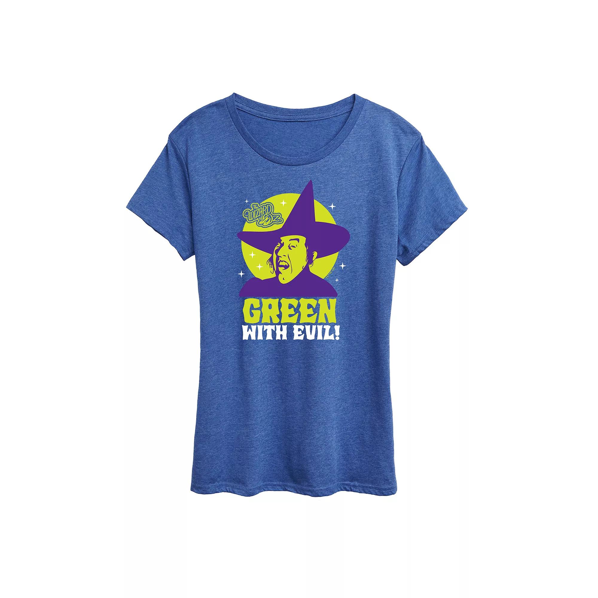 Women's The Wizard Of Oz Green Evil Graphic Tee,  Product Image