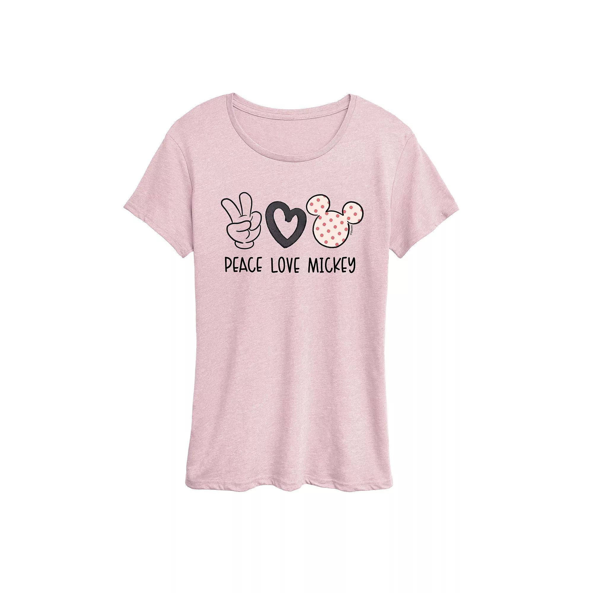 Disney's Mickey Mouse Women's Peace Love Graphic Tee,  Product Image
