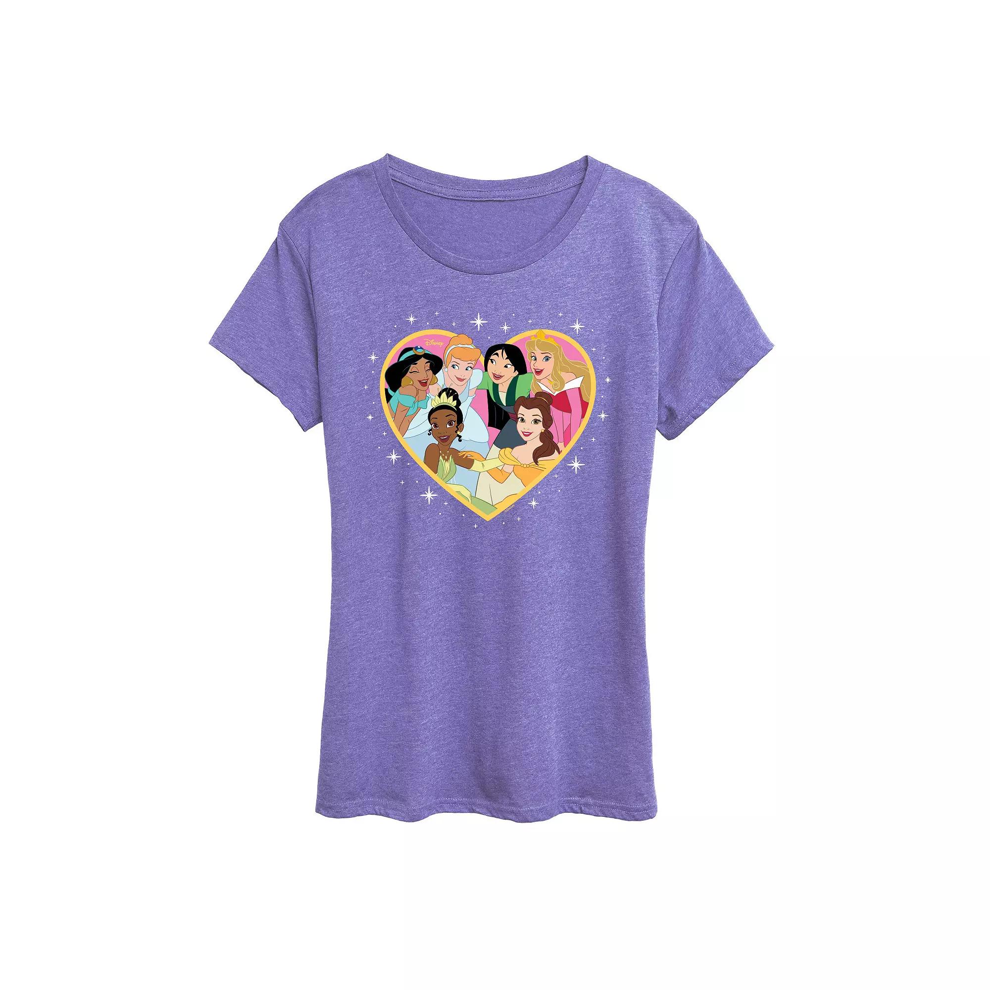 Disney Princess Women's Group Heart Graphic Tee,  Product Image