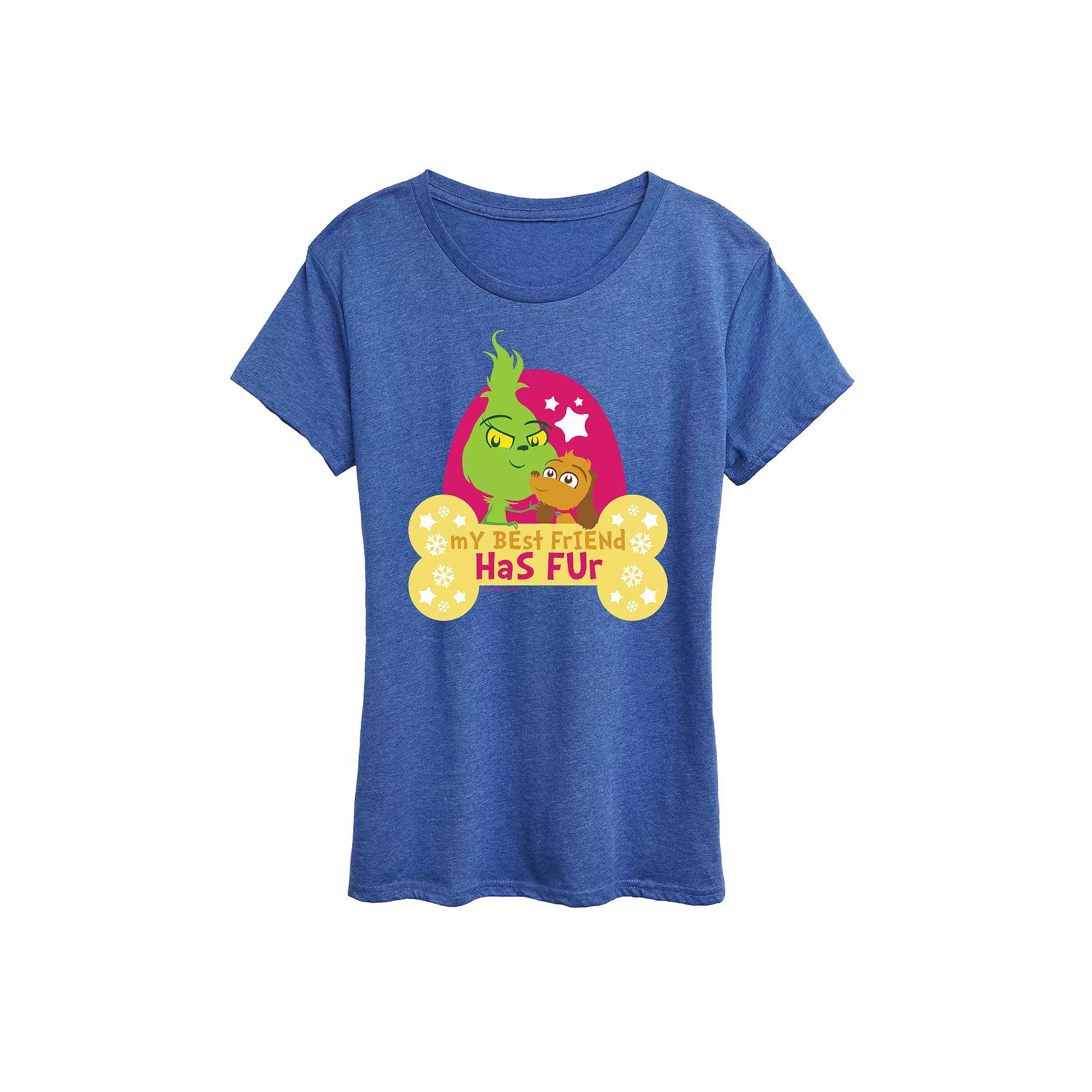 Women's Dr. Seuss Little Grinch Best Friend Has Fur Graphic Tee, Girl's,  Product Image