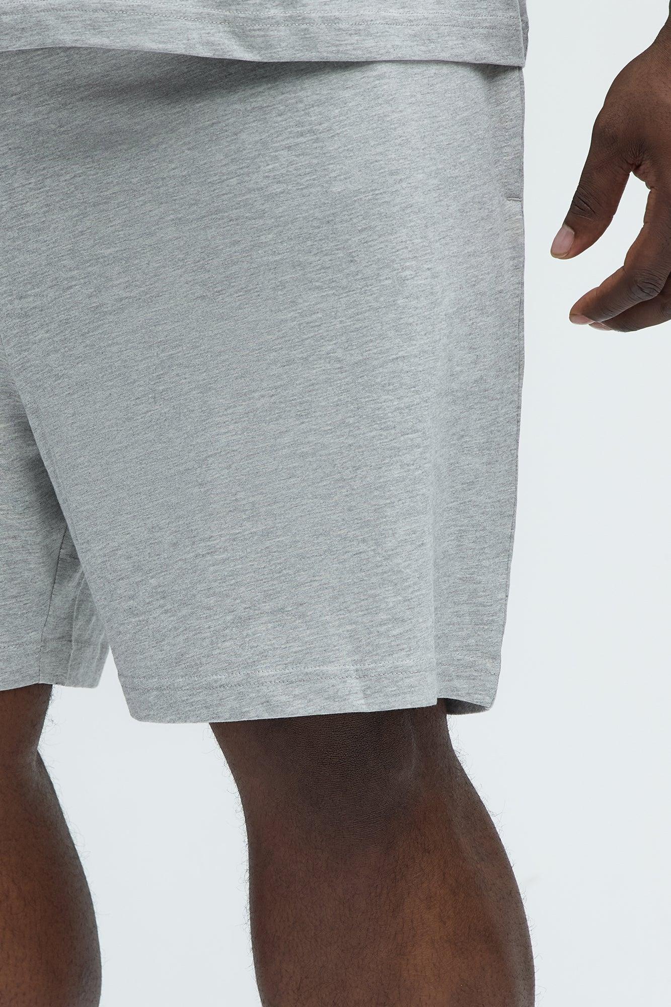 Essential Cotton Lounge Shorts - Heather Grey Product Image