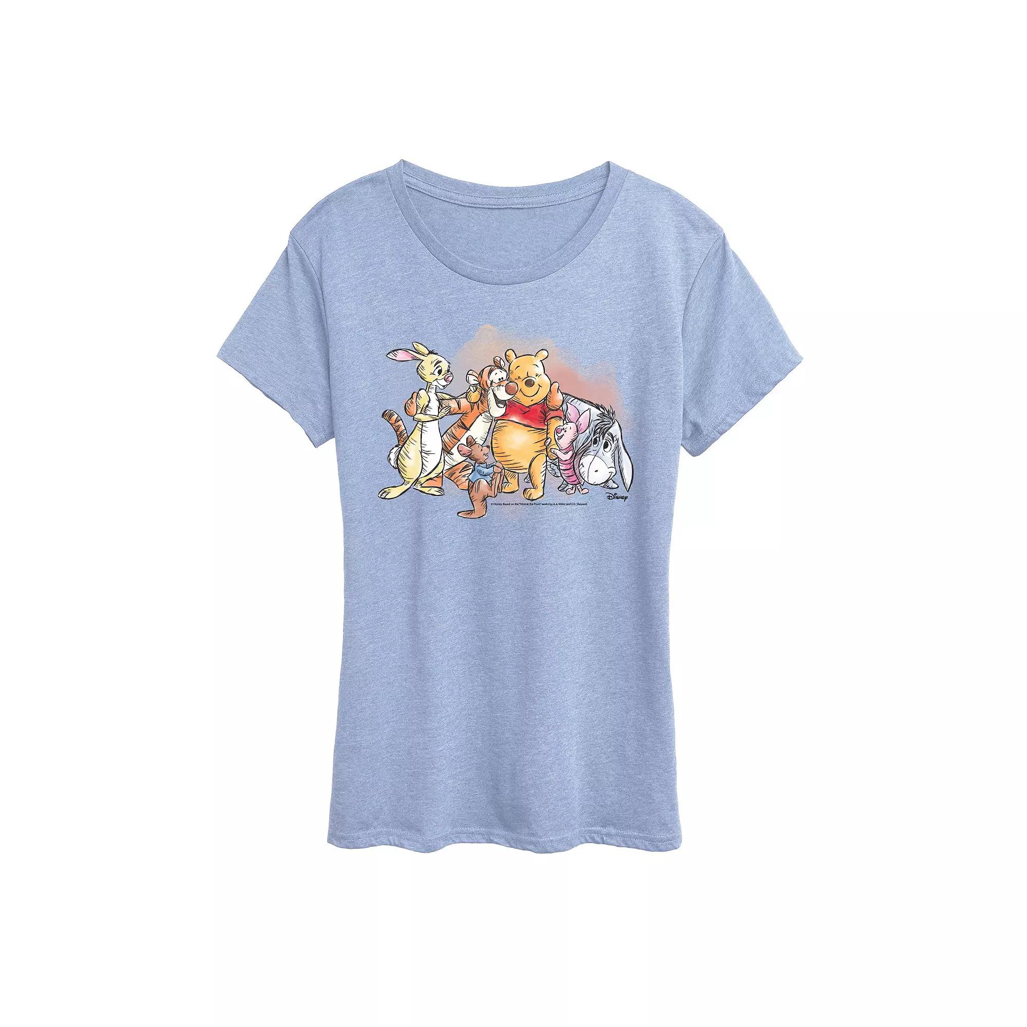 Disney's Winnie The Pooh Women's Watercolor Graphic Tee,  Product Image