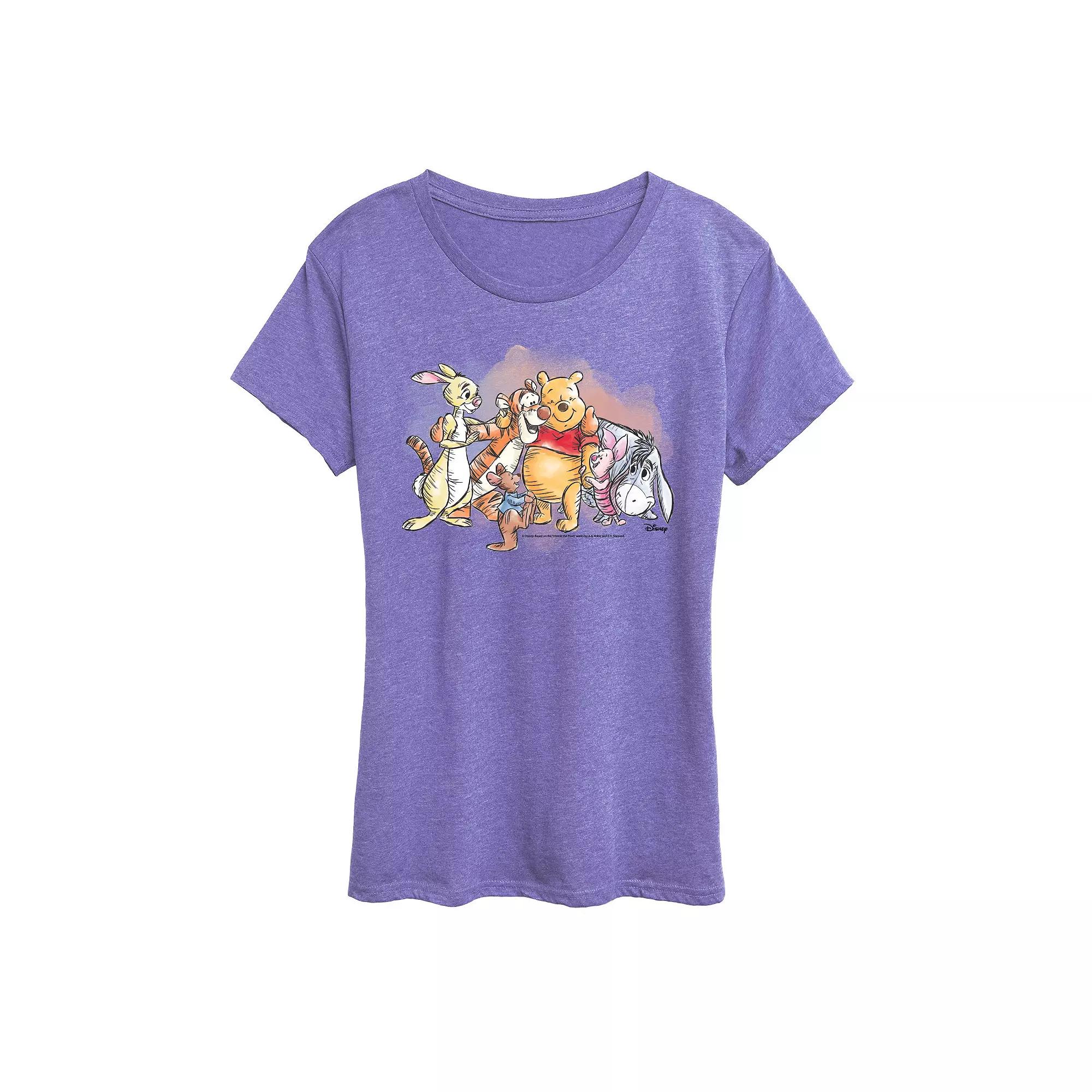 Disney's Winnie The Pooh Women's Watercolor Graphic Tee,  Product Image