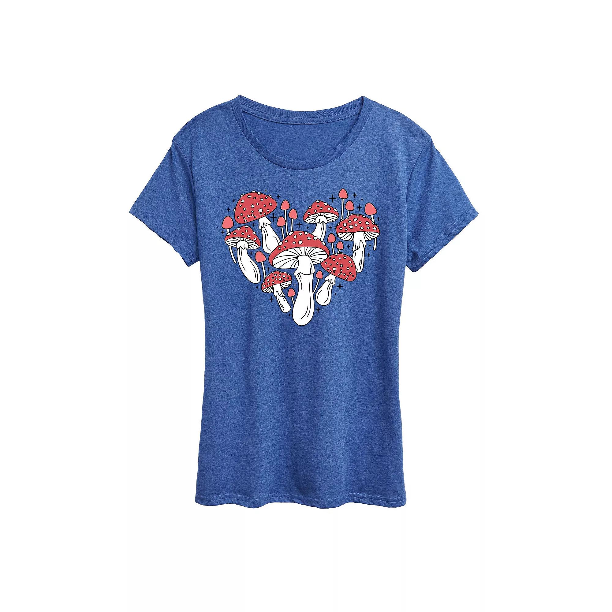 Women's Mushroom Heart Graphic Tee, Girl's,  Product Image